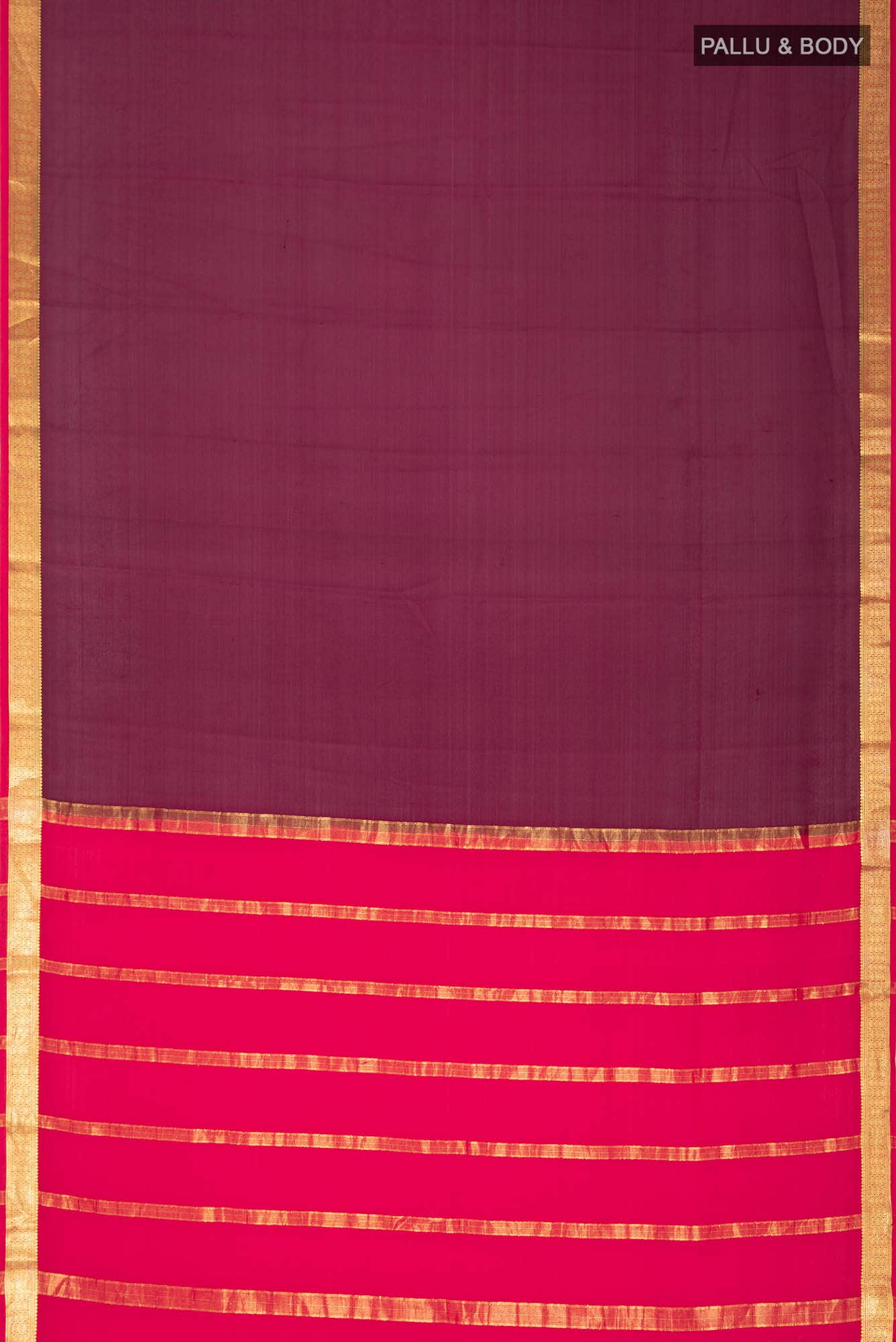 Brown Mysore Crepe Saree