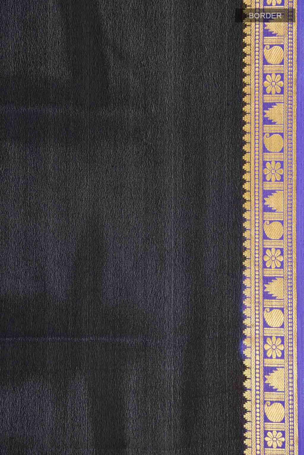 Black Mysore Crepe Saree