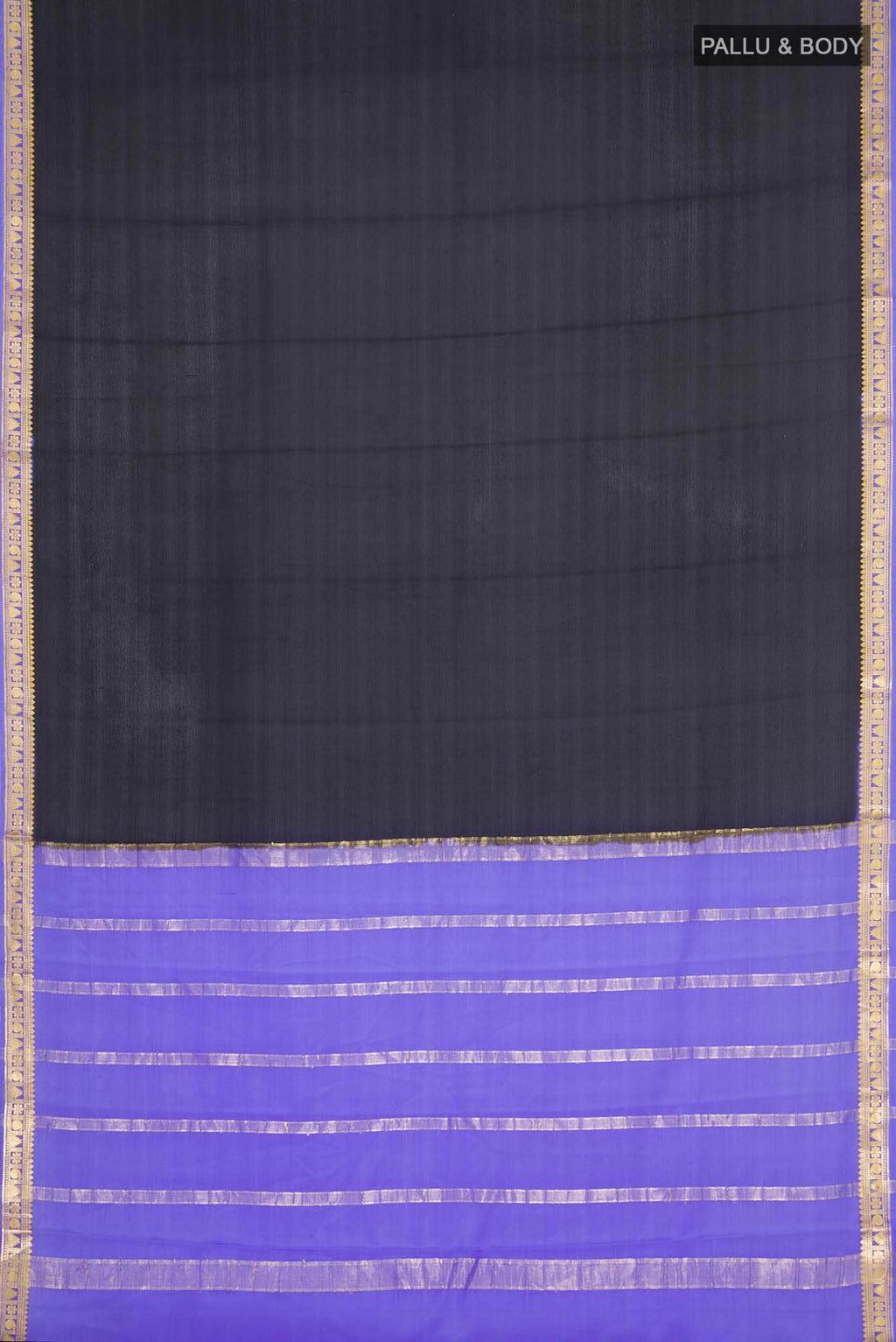 Black Mysore Crepe Saree