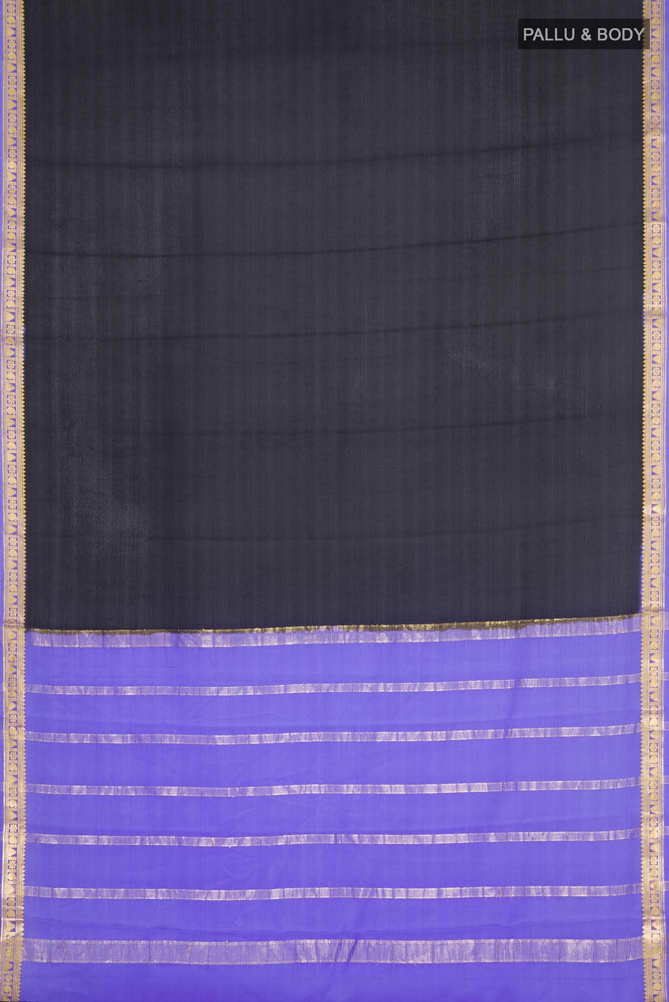 Black Mysore Crepe Saree