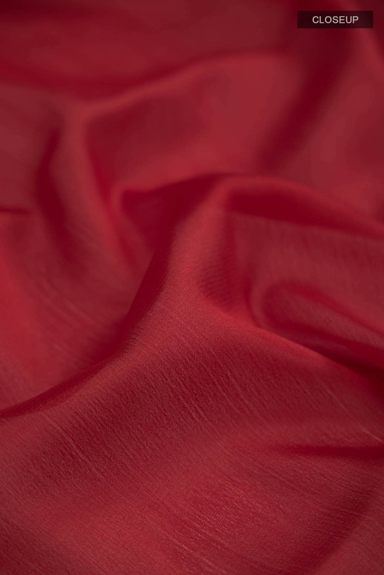 Red Mysore Crepe Saree