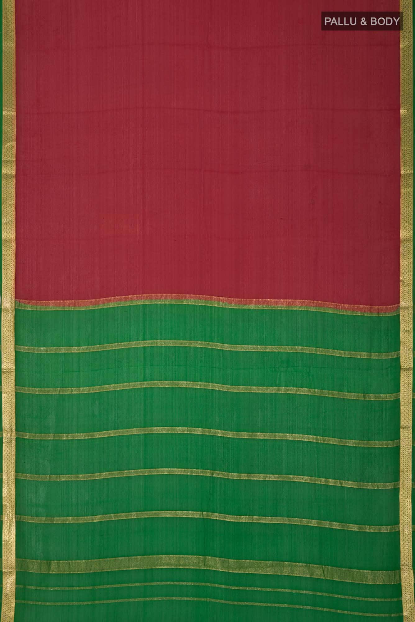 Red Mysore Crepe Saree