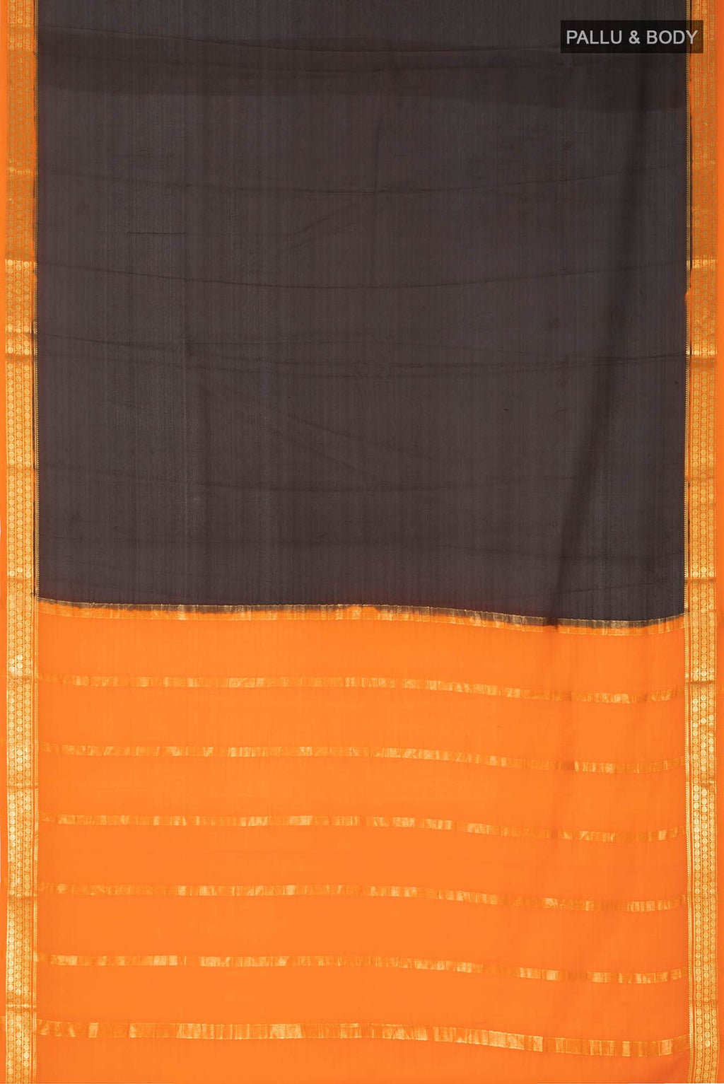 Black Mysore Crepe Saree