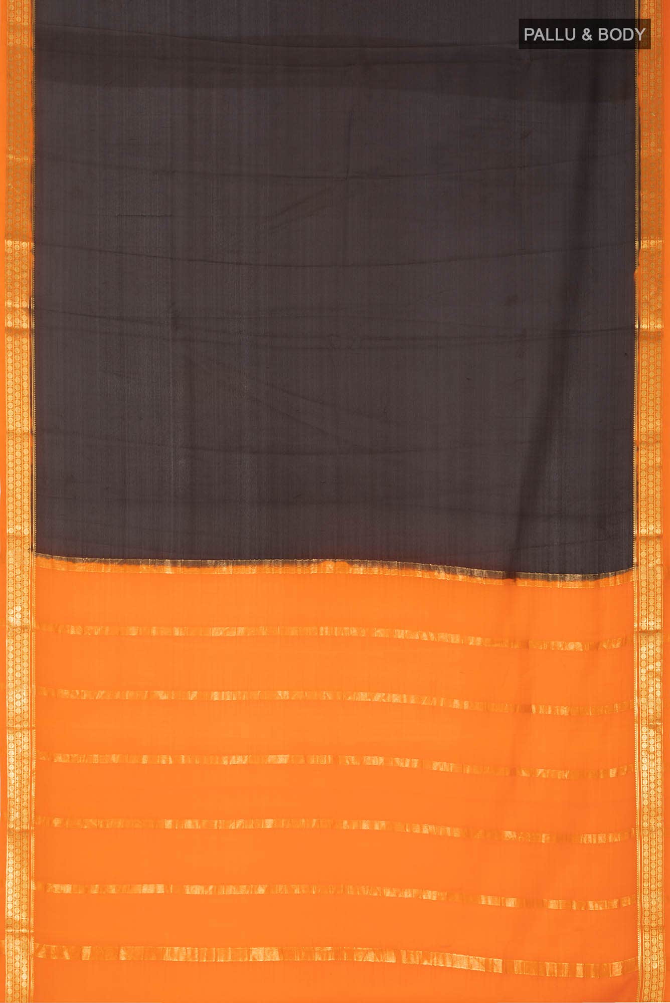 Black Mysore Crepe Saree