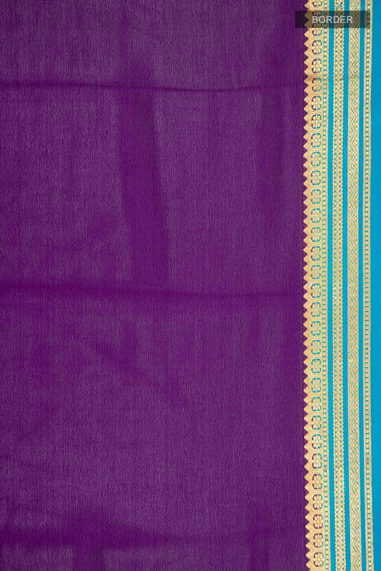 Violet Mysore Crepe Saree