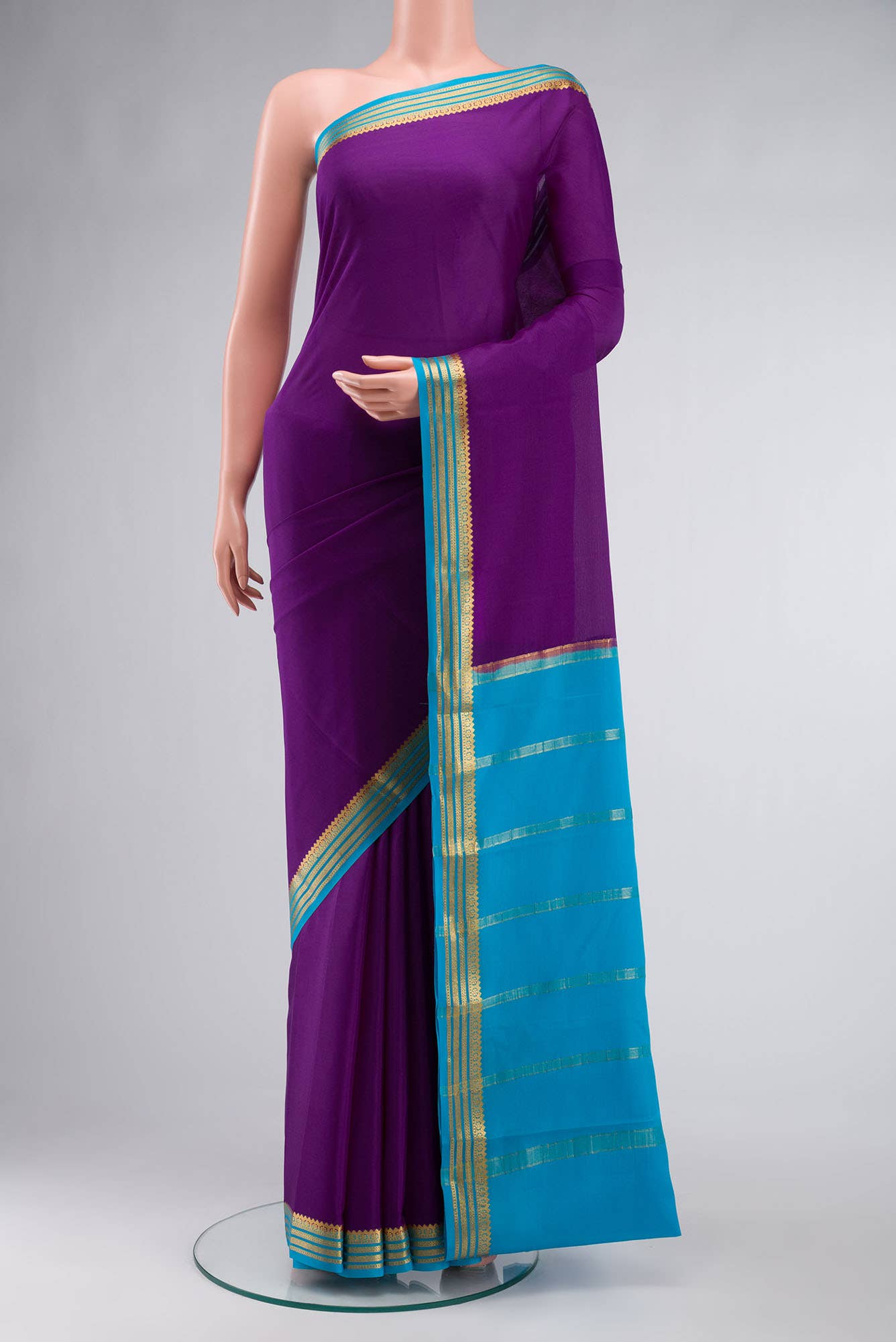 Violet Mysore Crepe Saree