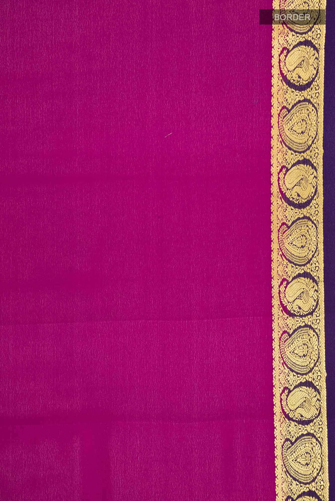 Pink Mysore Crepe Saree