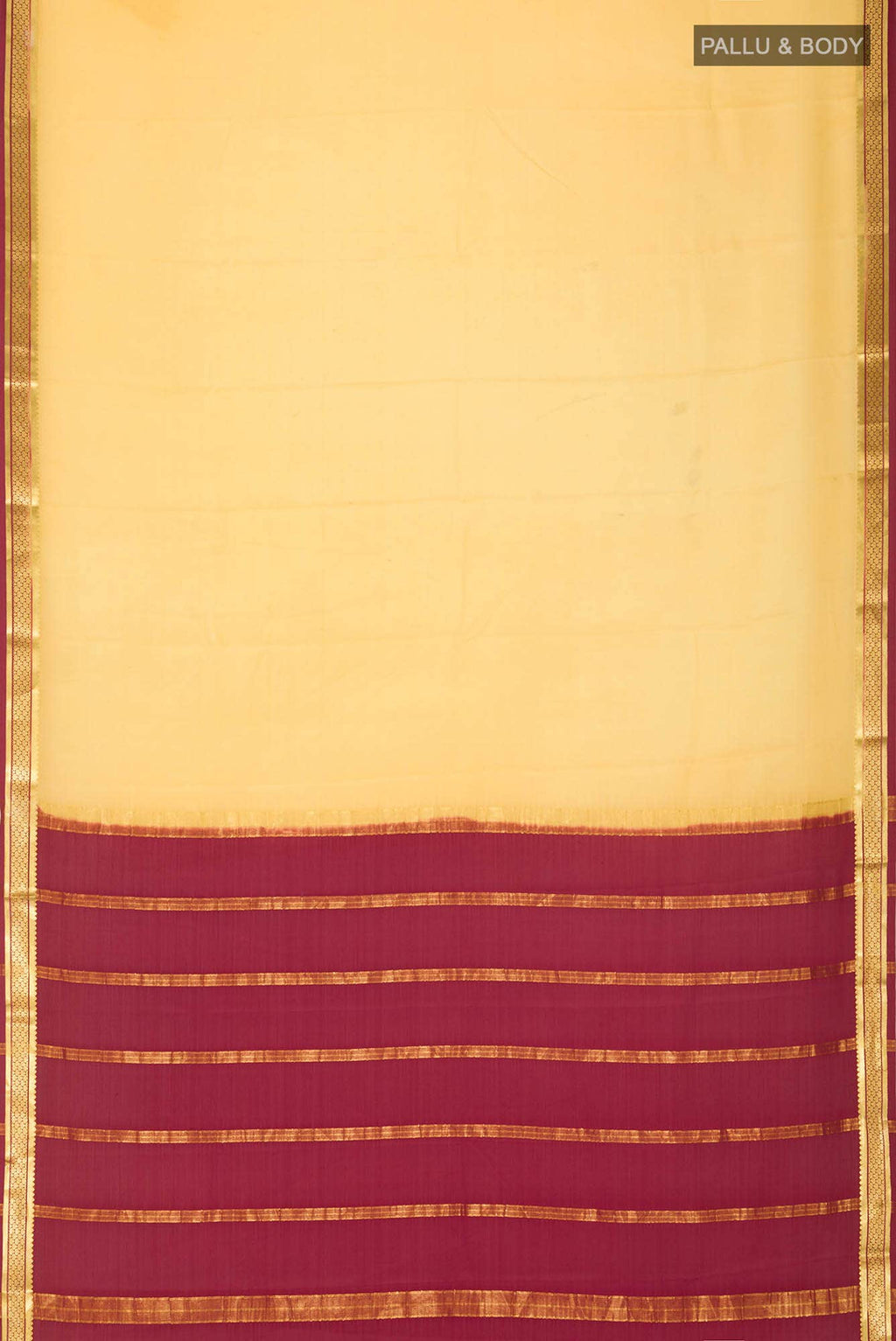 Yellow Mysore Crepe Saree