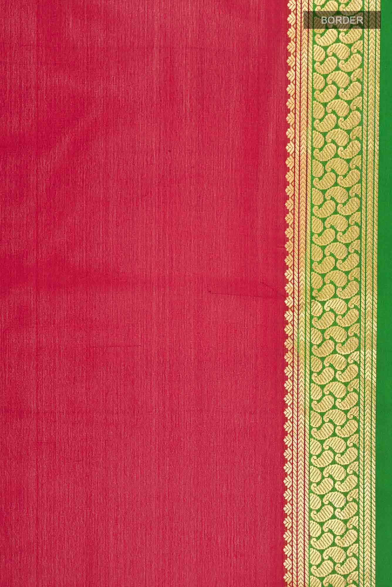 Red Mysore Crepe Saree