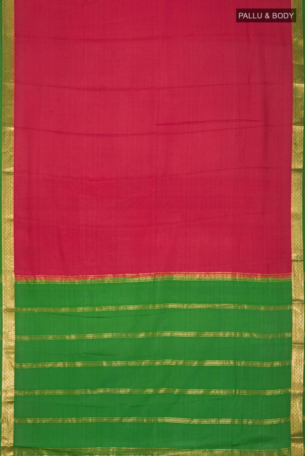 Red Mysore Crepe Saree