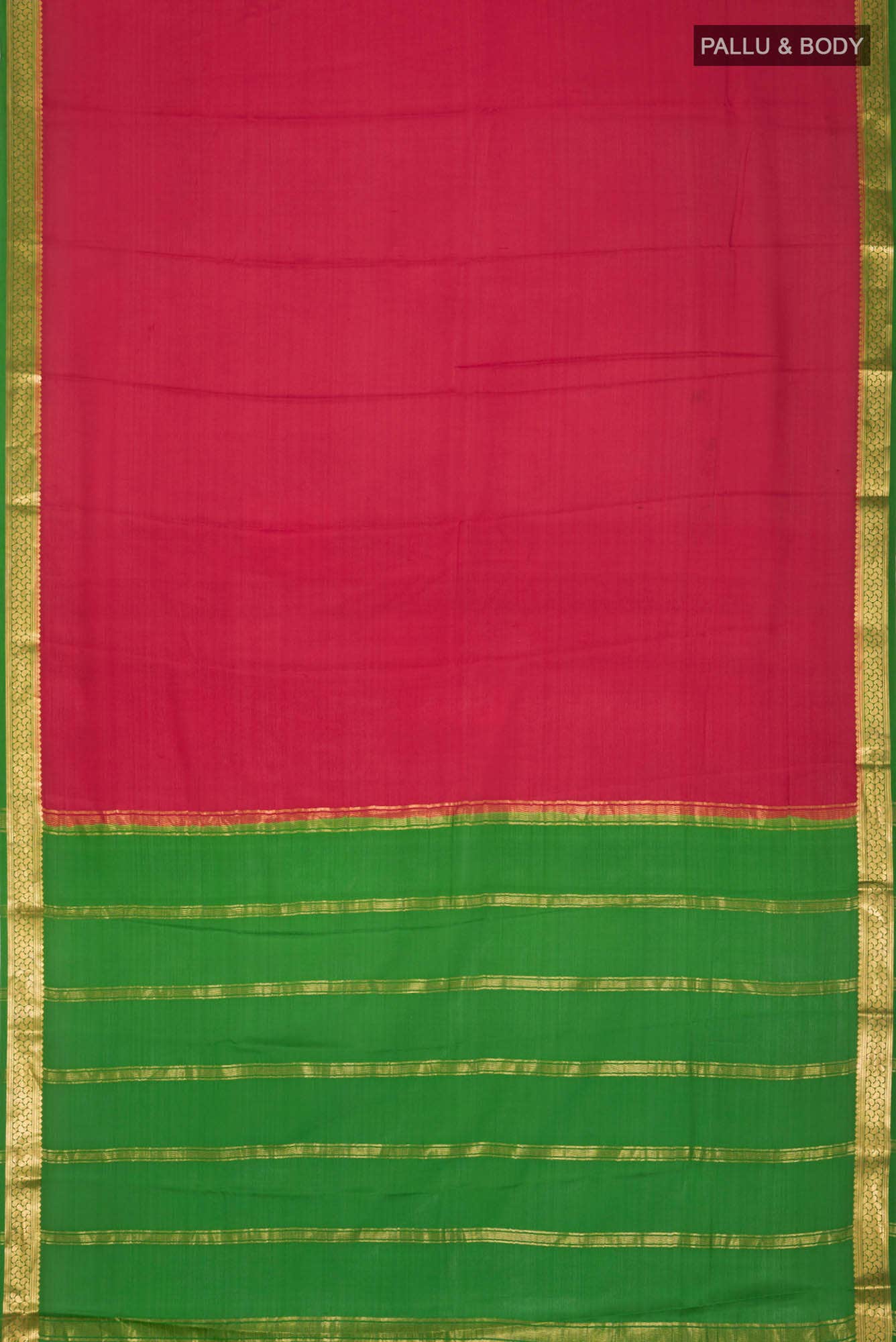 Red Mysore Crepe Saree