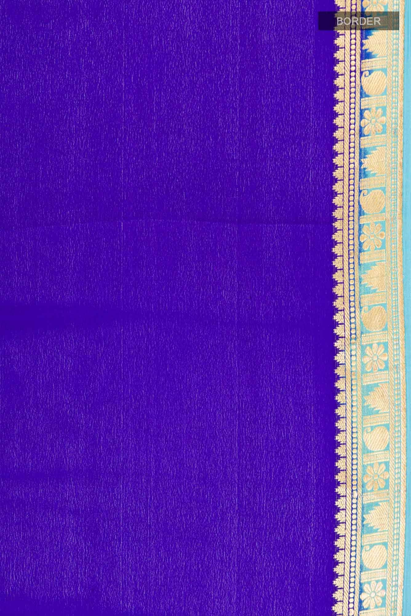 Royal Blue Mysore Crepe Saree