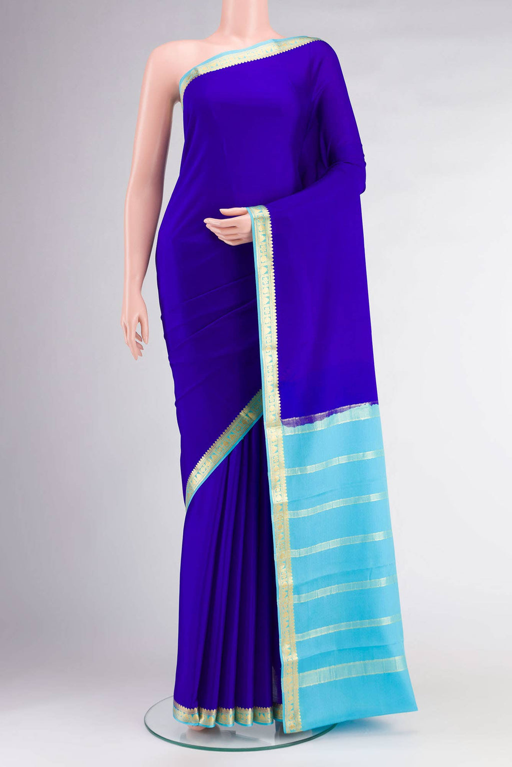 Royal Blue Mysore Crepe Saree