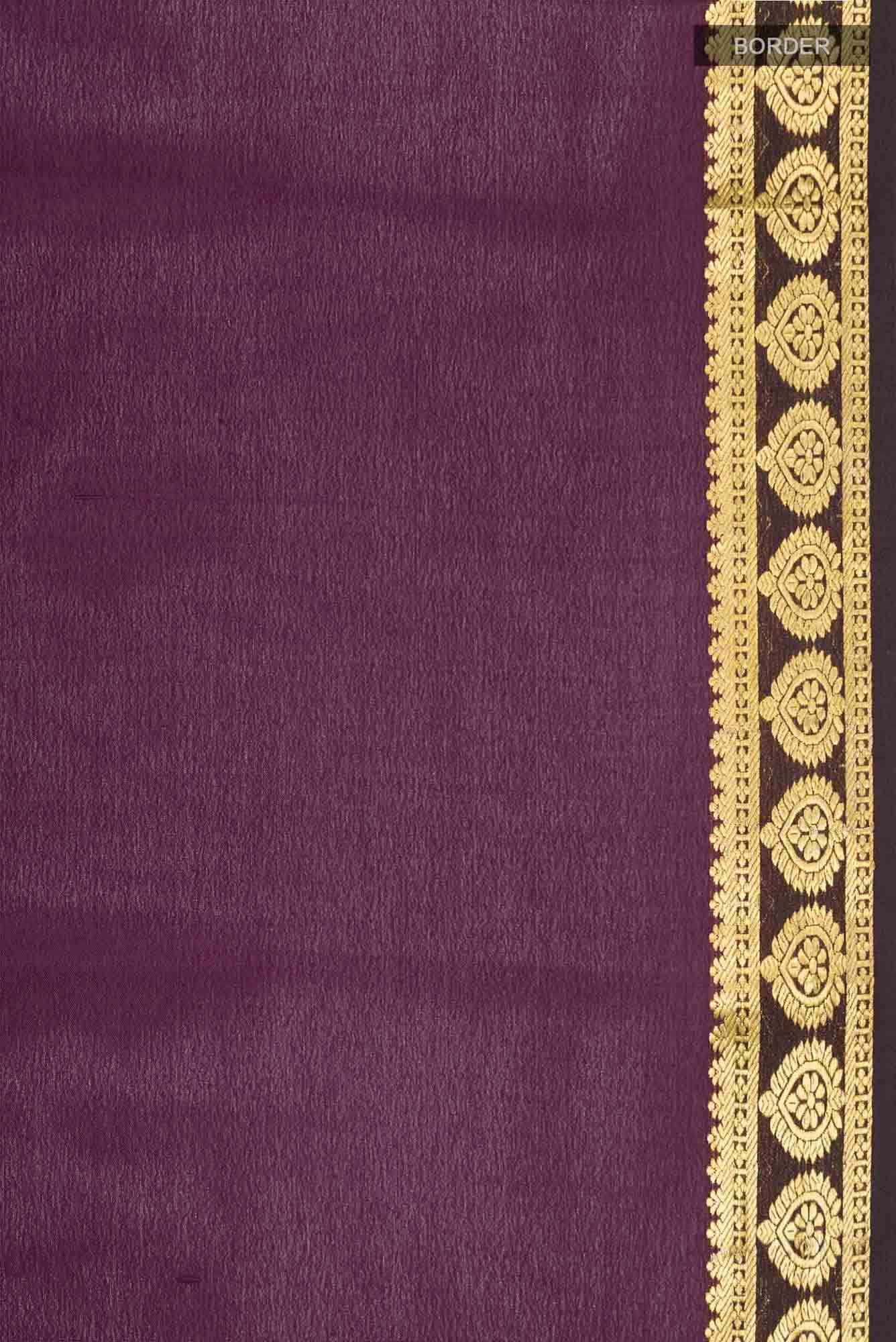 Purple Mysore Crepe Saree