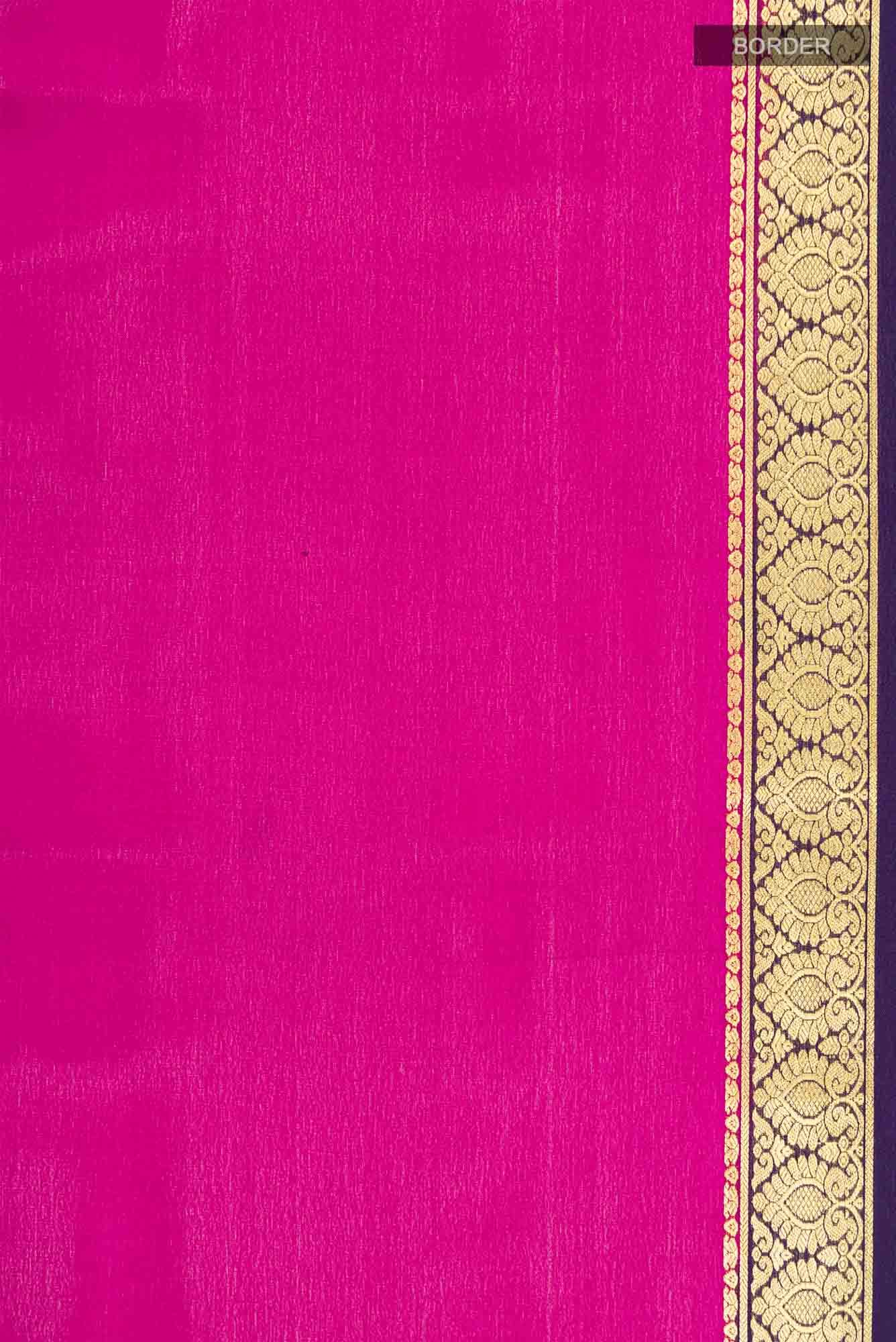 Pink Mysore Crepe Saree