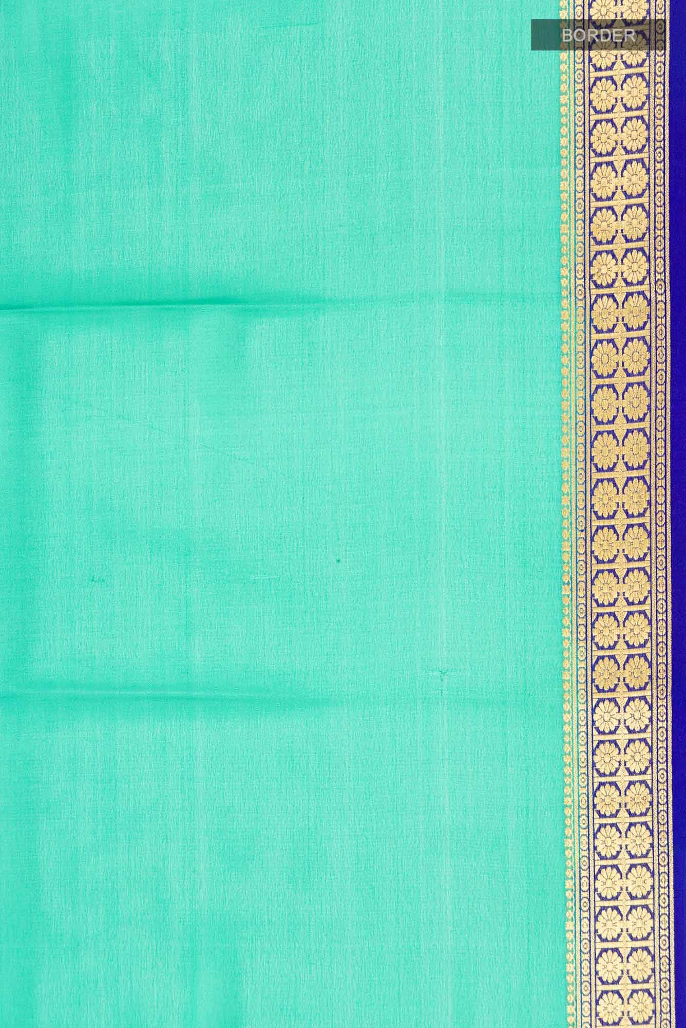 Sea Green Mysore Crepe Saree