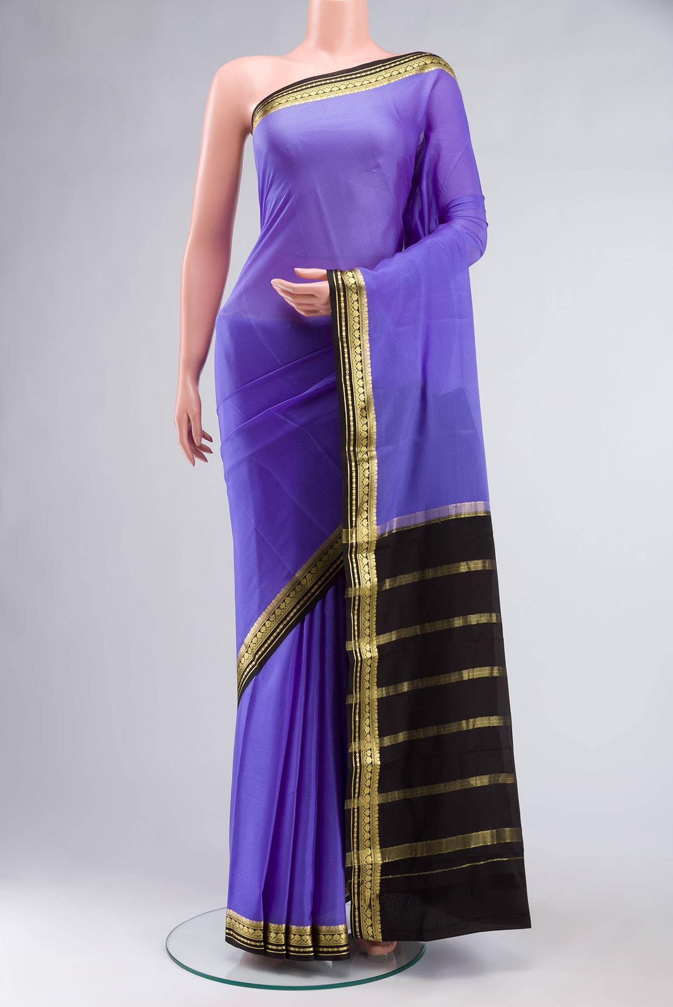 Lavender Mysore Crepe Saree