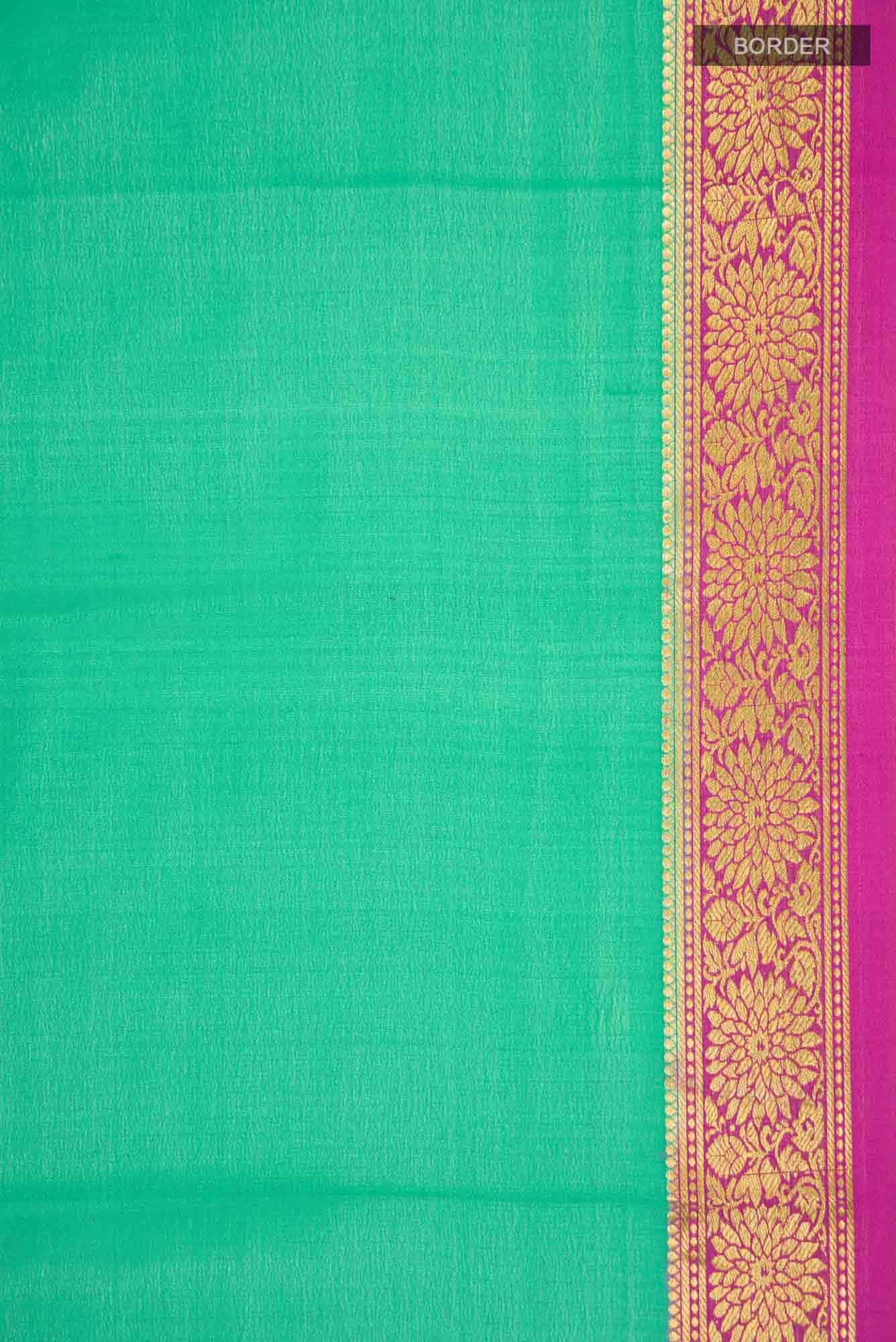 Sea Green Mysore Crepe Saree