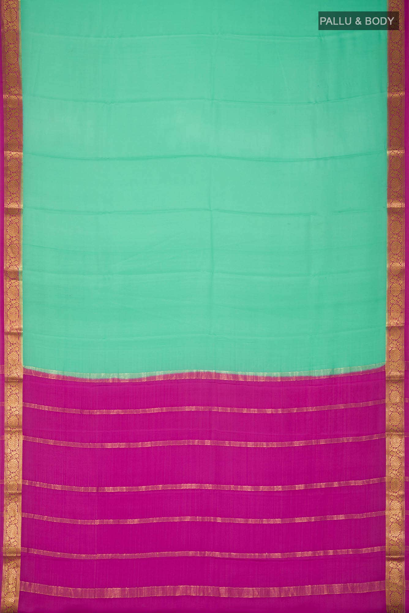 Sea Green Mysore Crepe Saree
