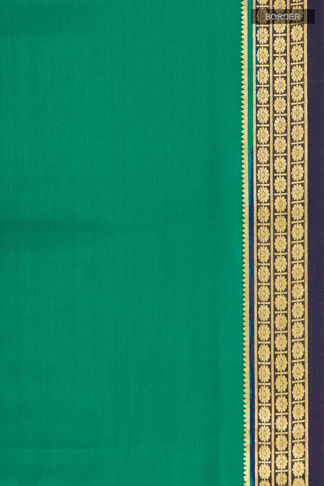 Green Mysore Crepe Saree