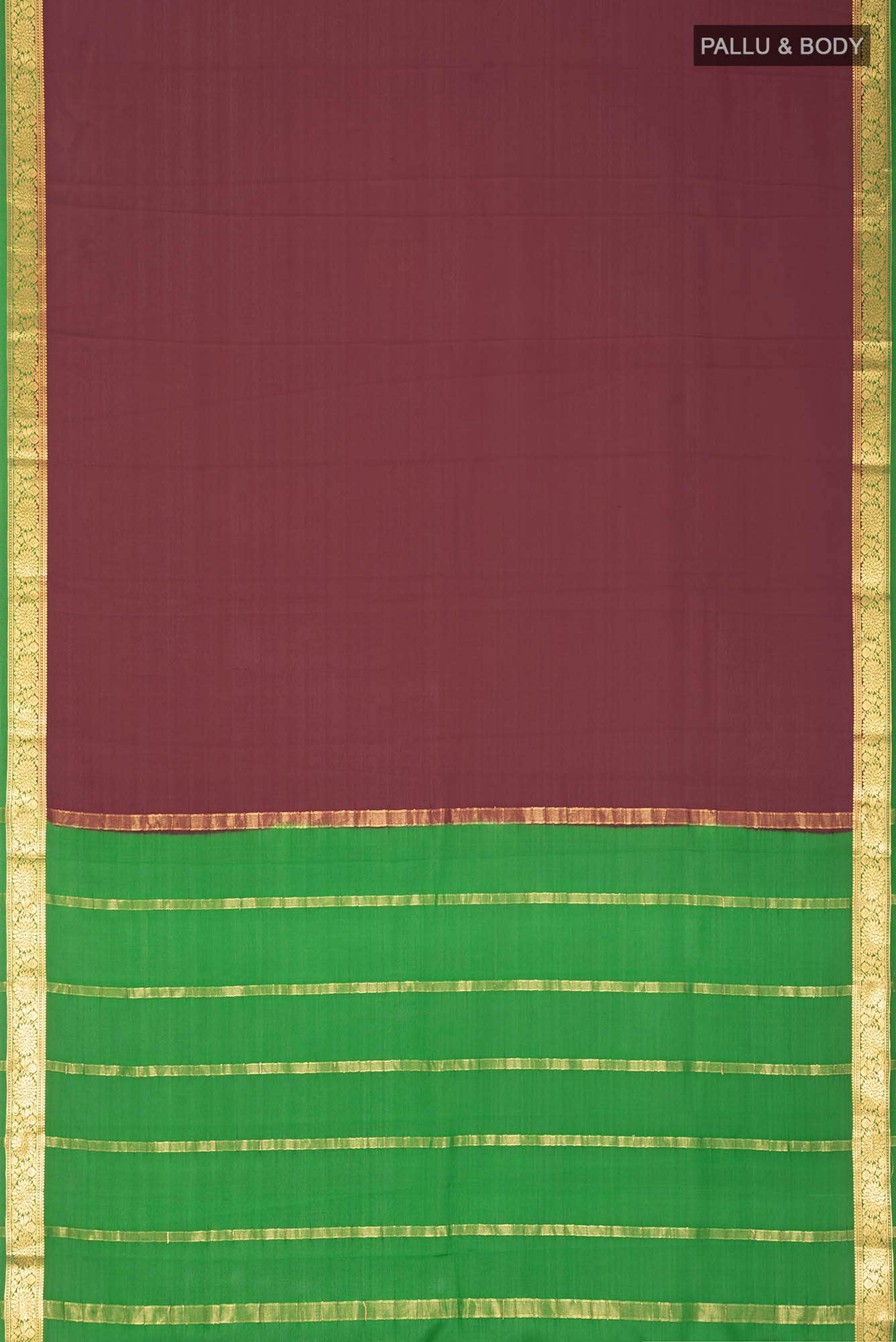 Maroon Mysore Crepe Saree