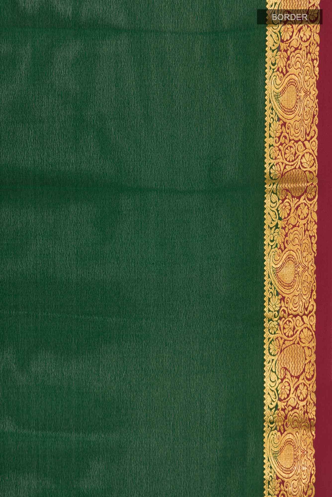 Bottle Green Mysore Crepe Saree