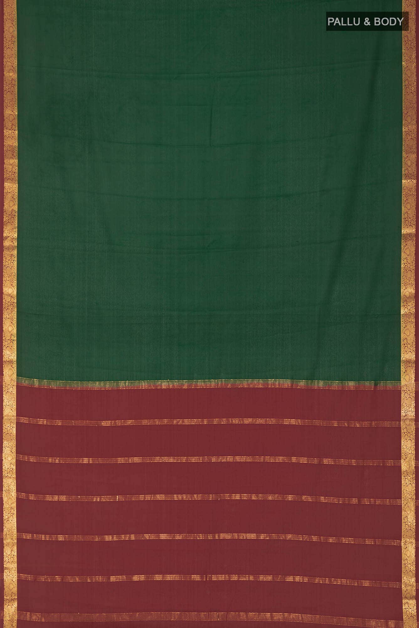 Bottle Green Mysore Crepe Saree