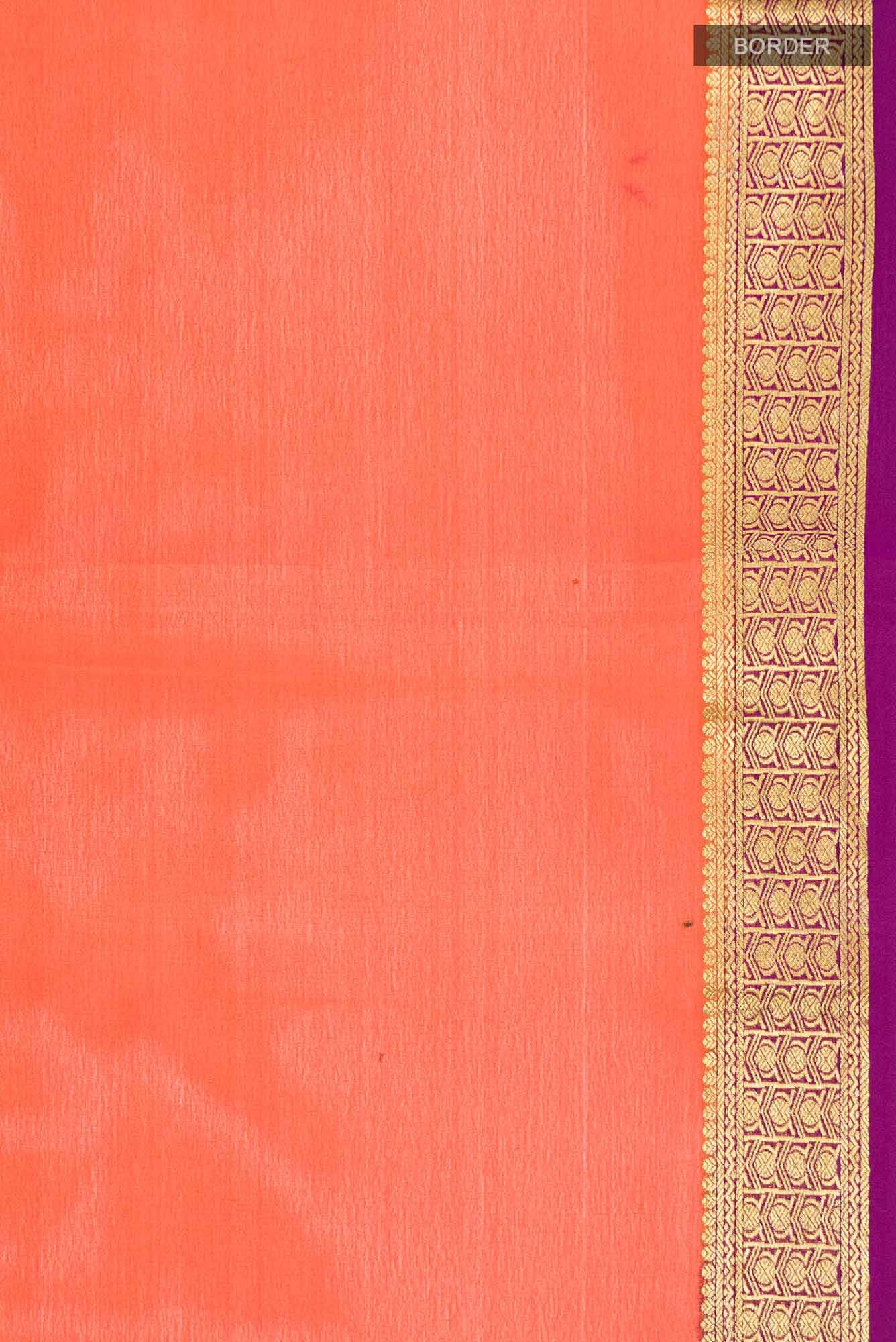 Orange Mysore Crepe Saree