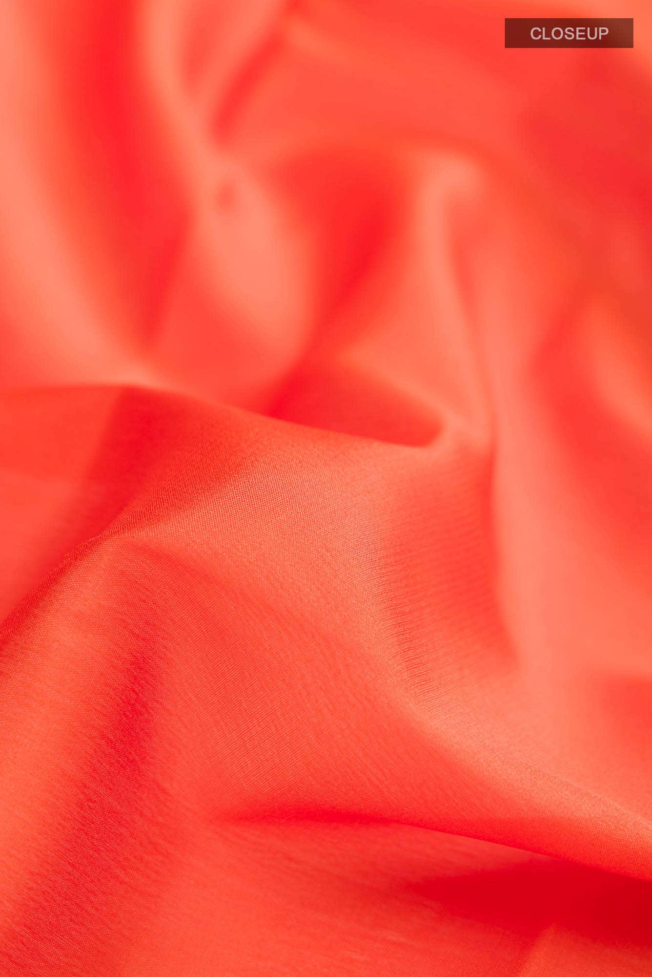 Orange Mysore Crepe Saree