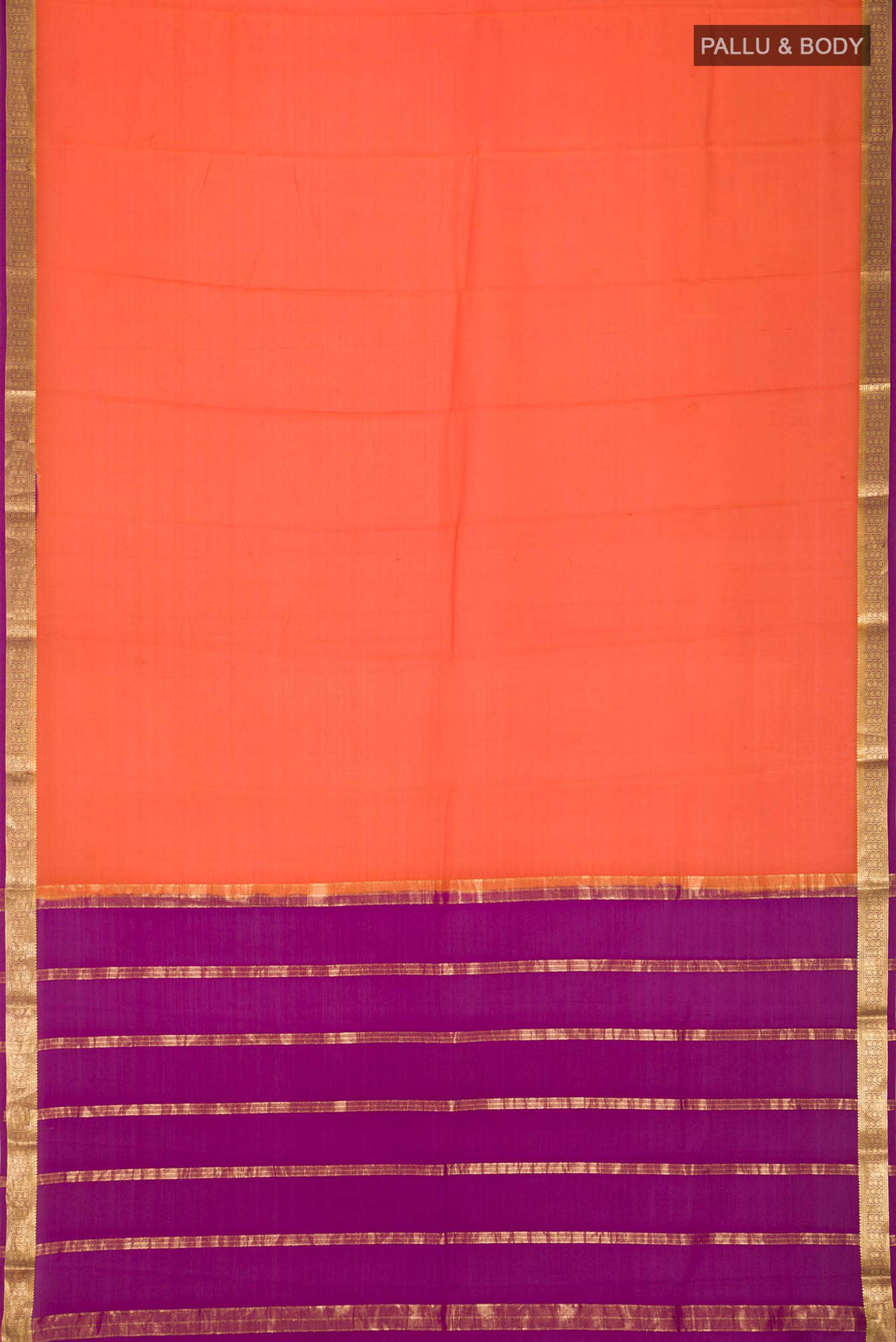 Orange Mysore Crepe Saree