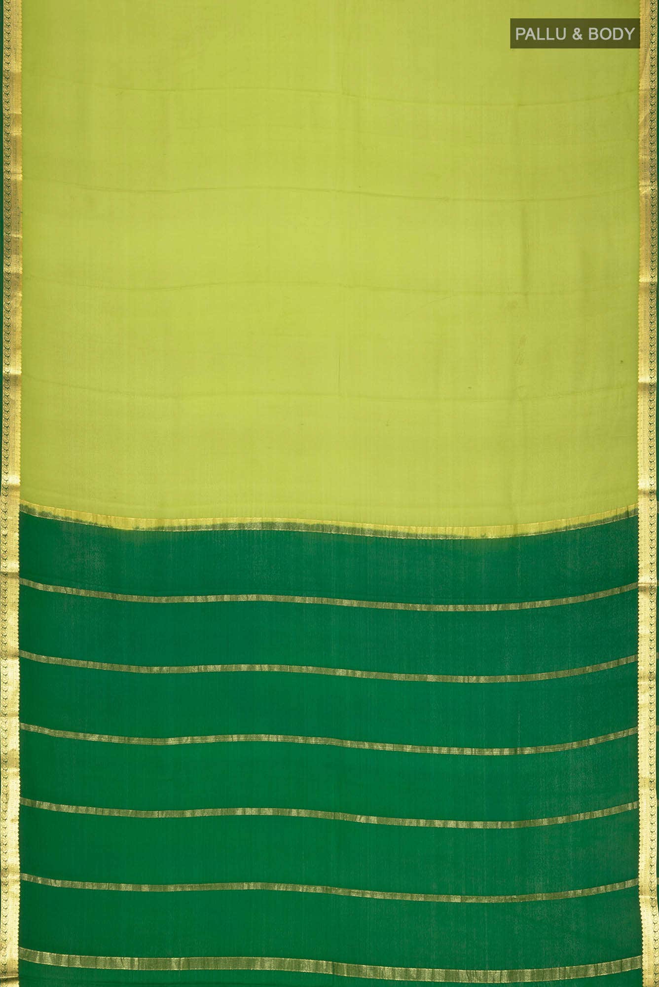 Green Mysore Crepe Saree