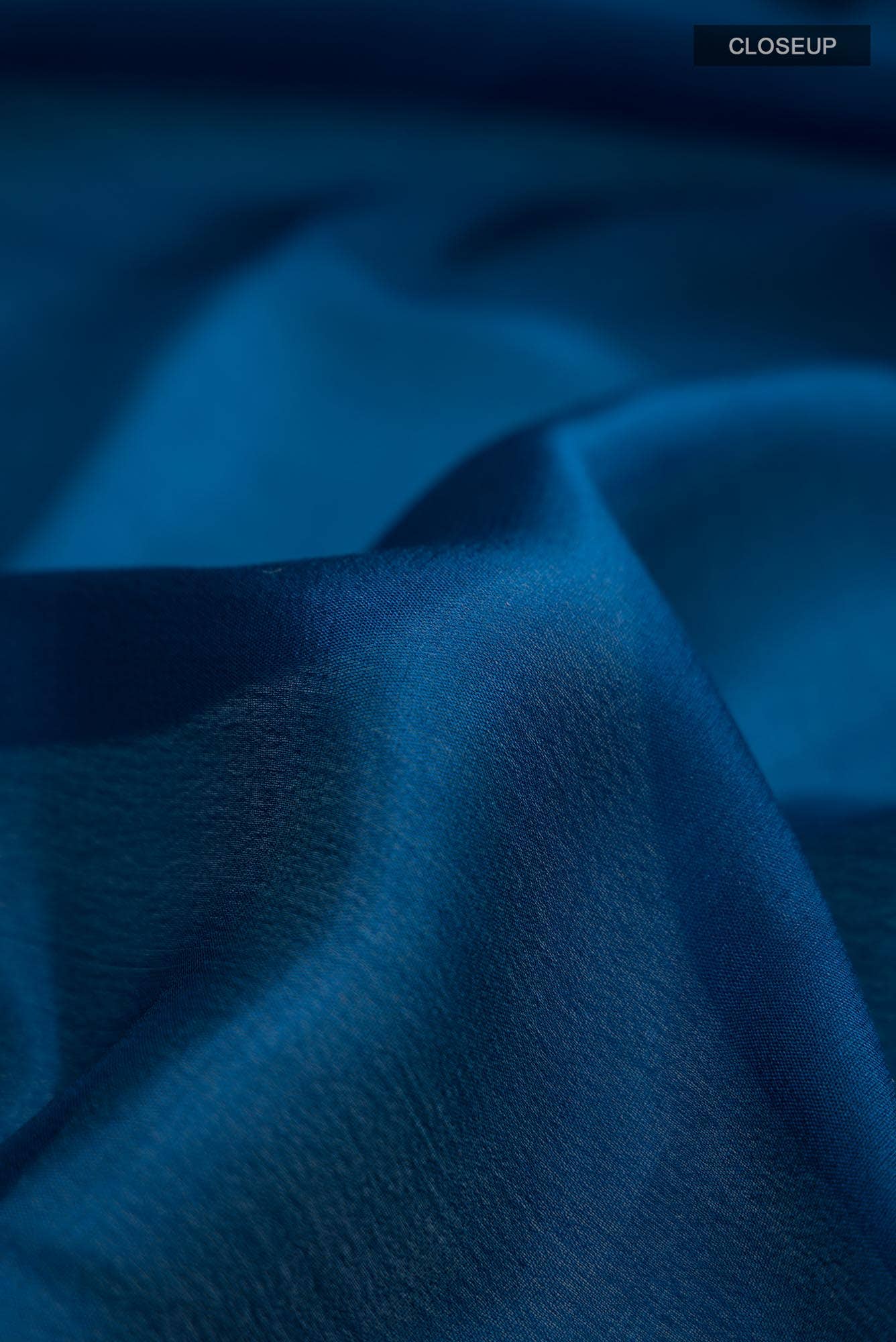 Blue Mysore Crepe Saree