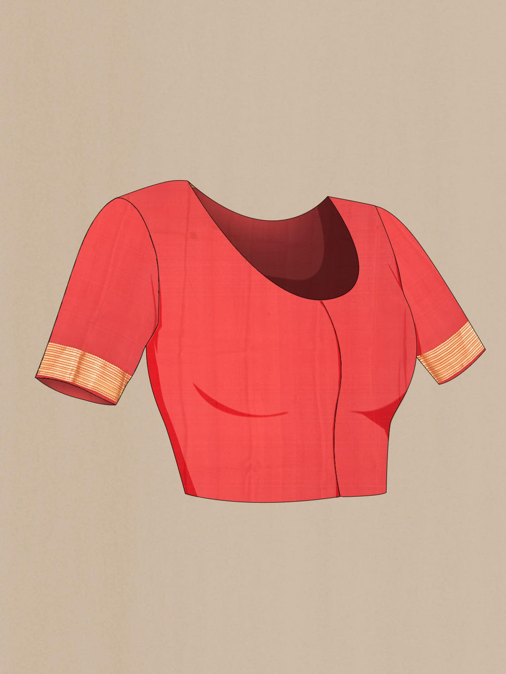 Orange Mysore Crepe Saree