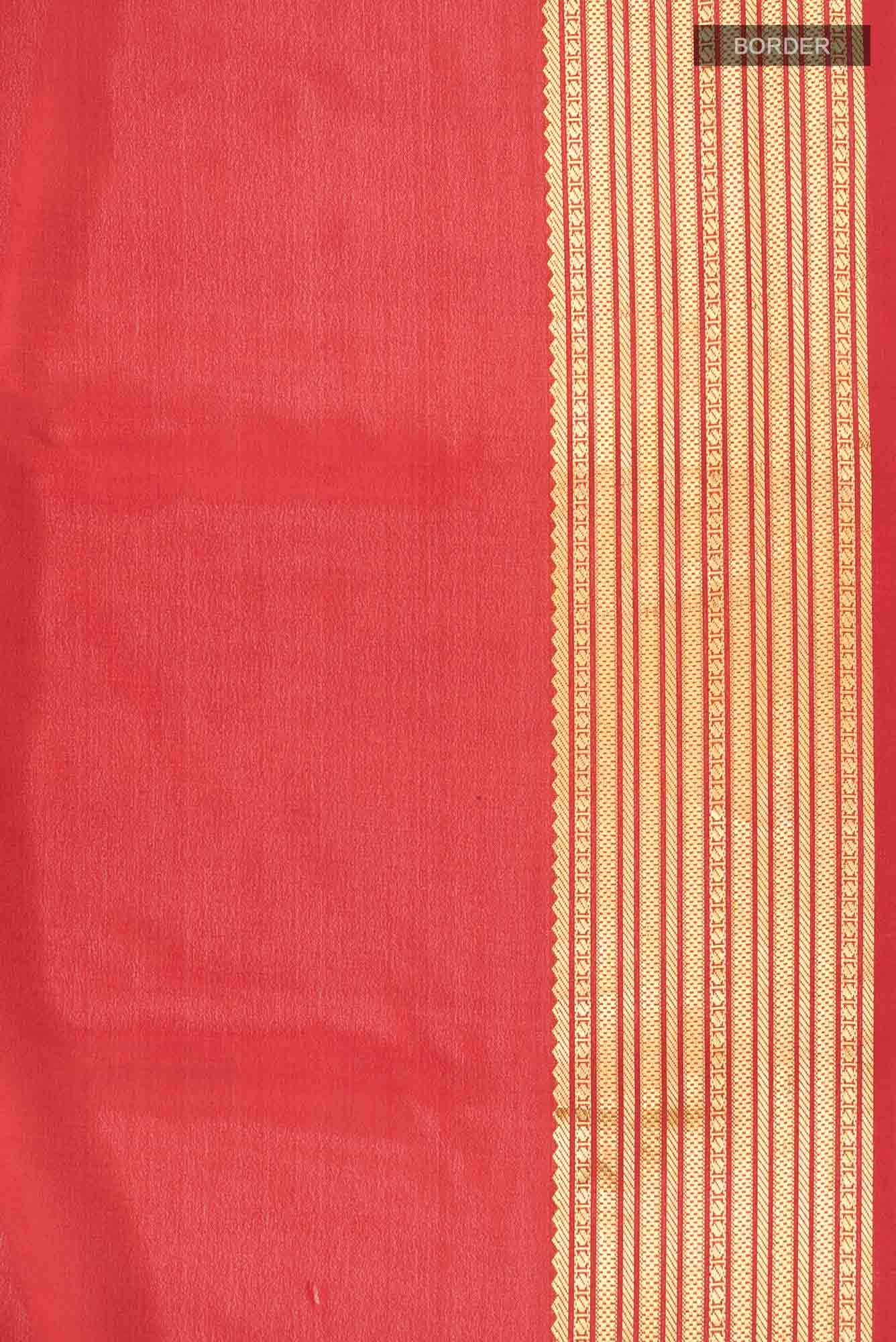 Orange Mysore Crepe Saree