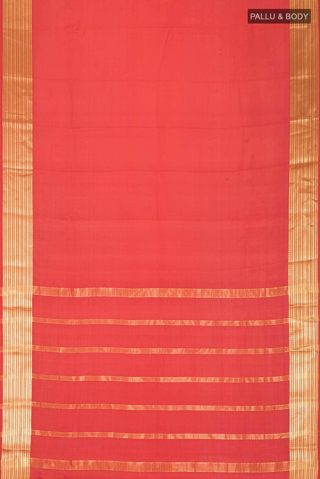 Orange Mysore Crepe Saree