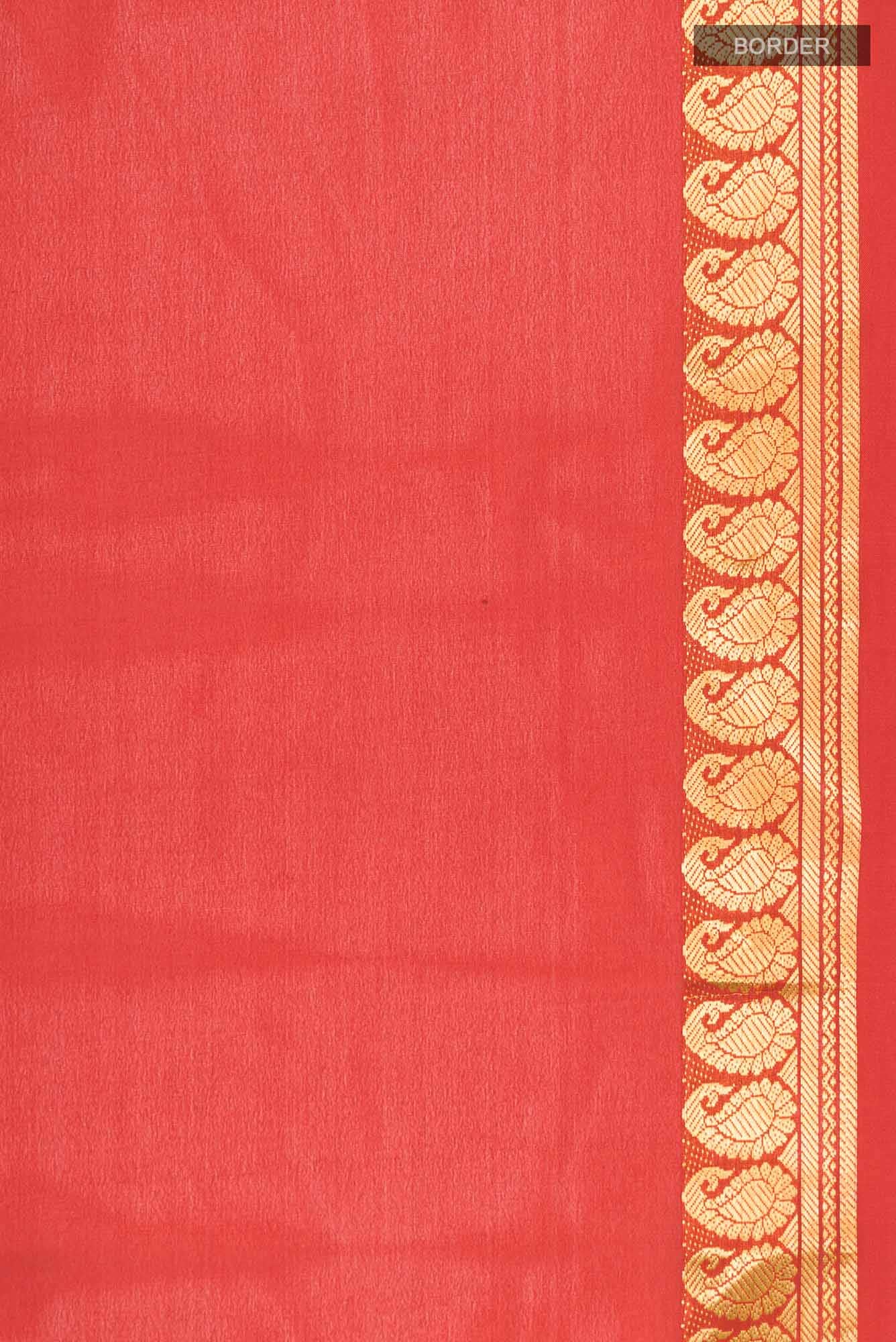 Orange Mysore Crepe Saree