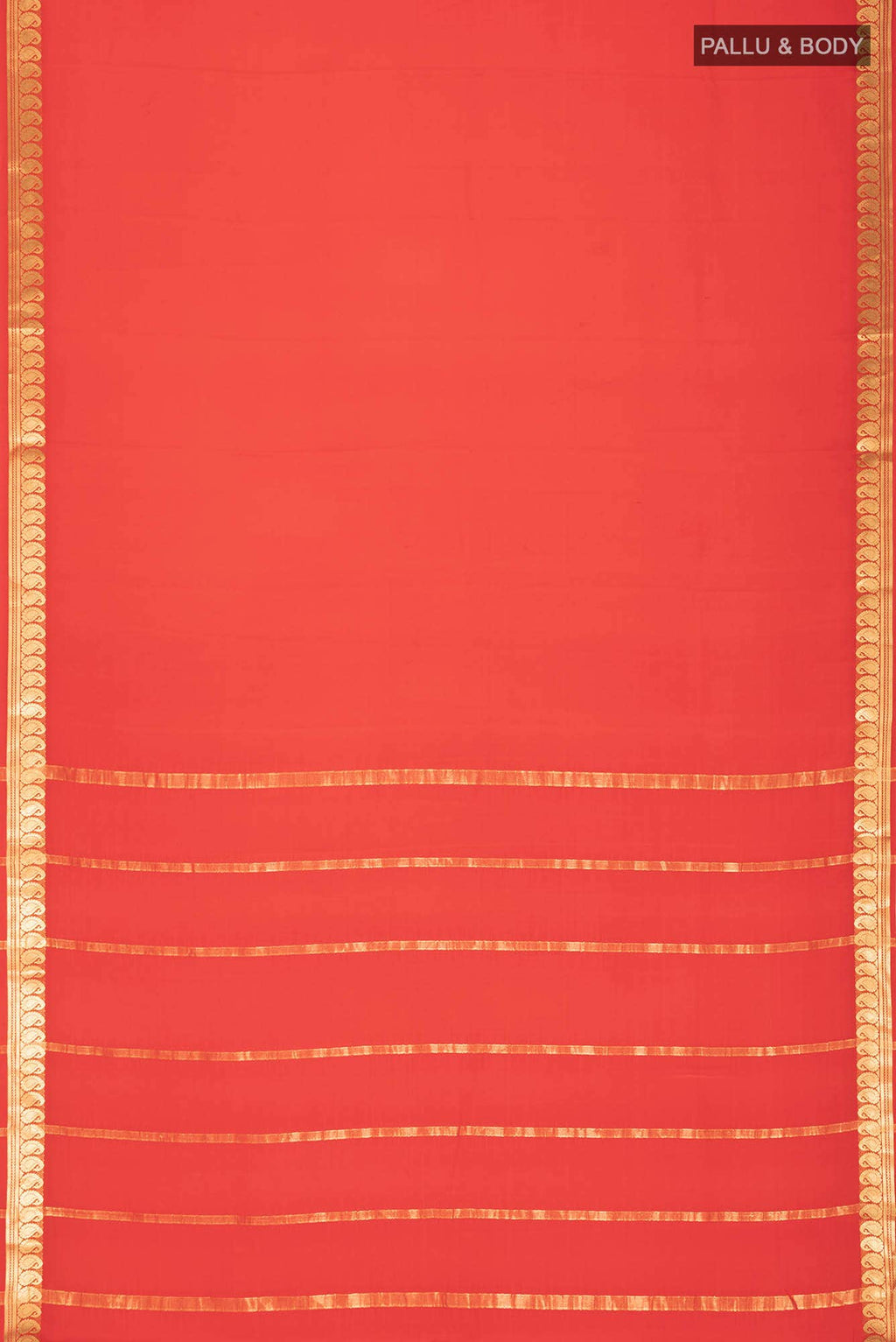 Orange Mysore Crepe Saree