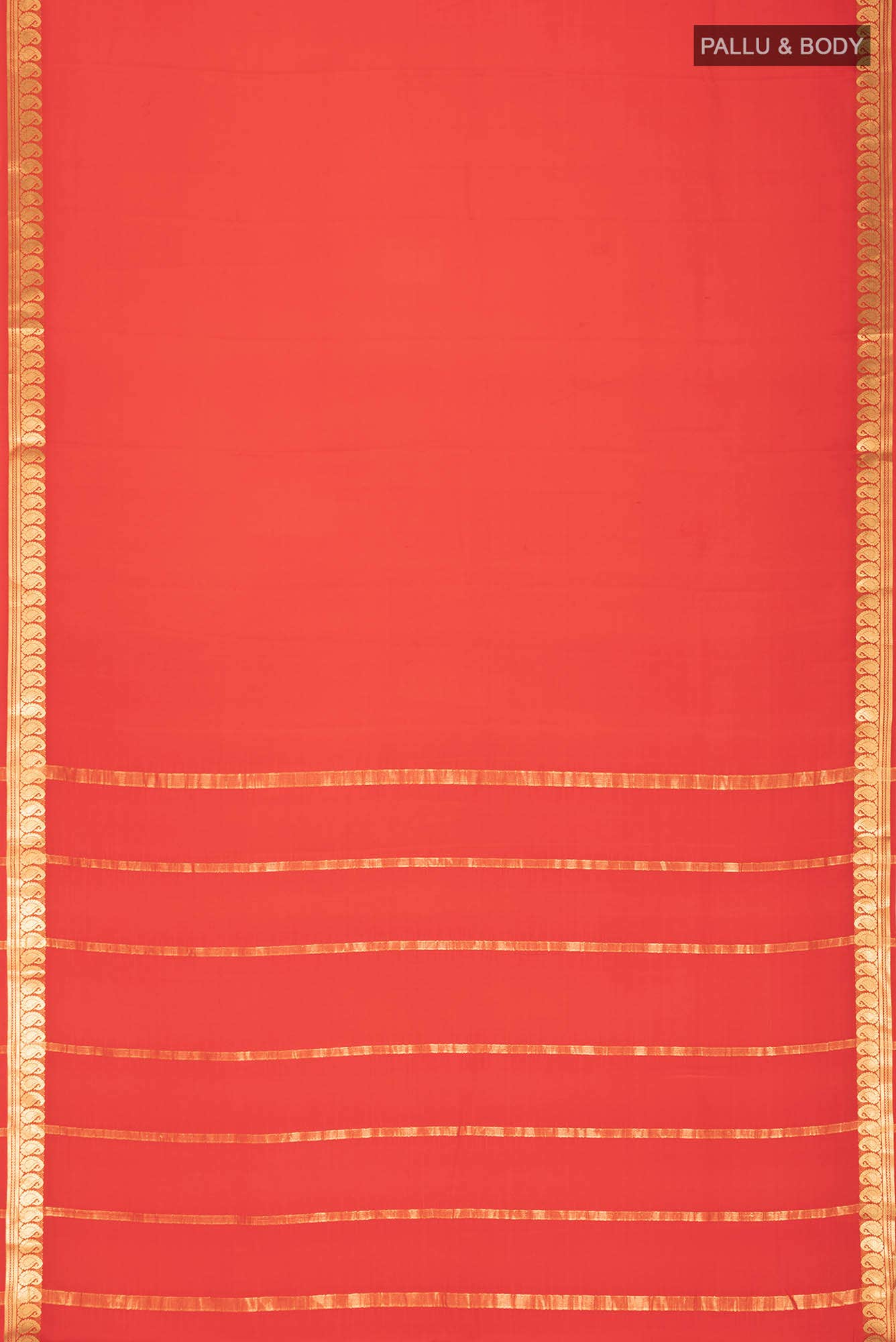Orange Mysore Crepe Saree