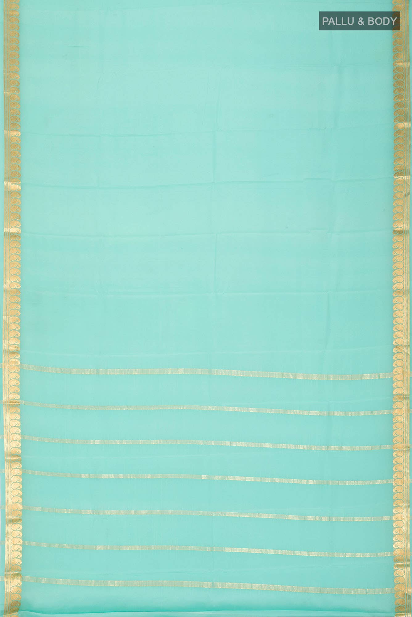 Sea Green Mysore Crepe Saree