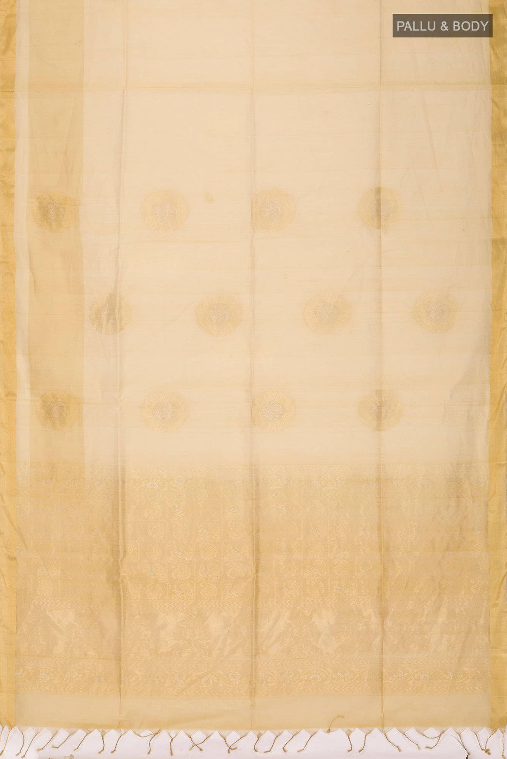 Beige Silk Cotton Saree