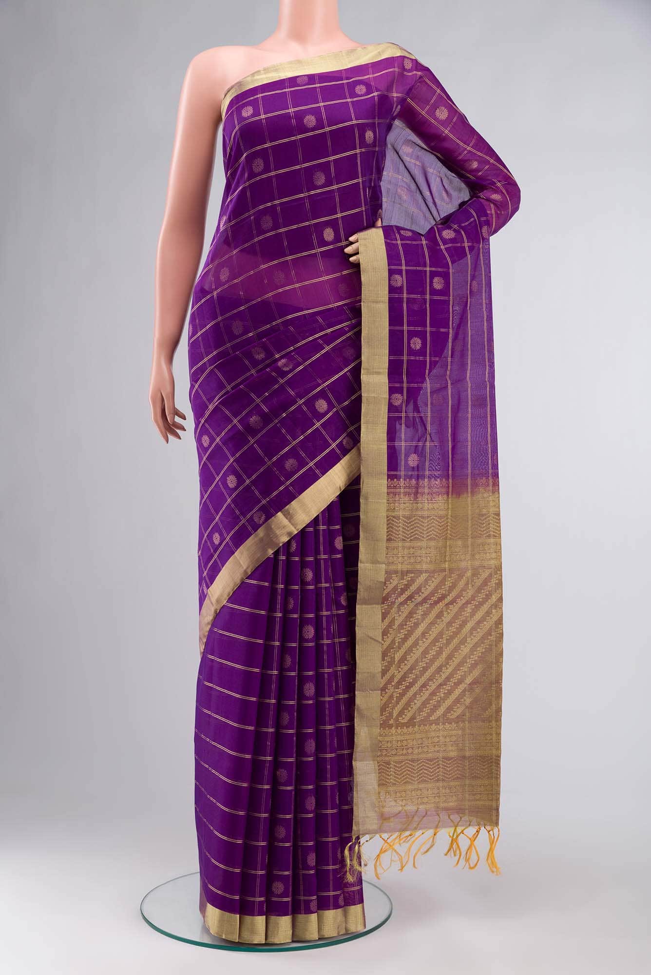 Violet Silk Cotton Saree