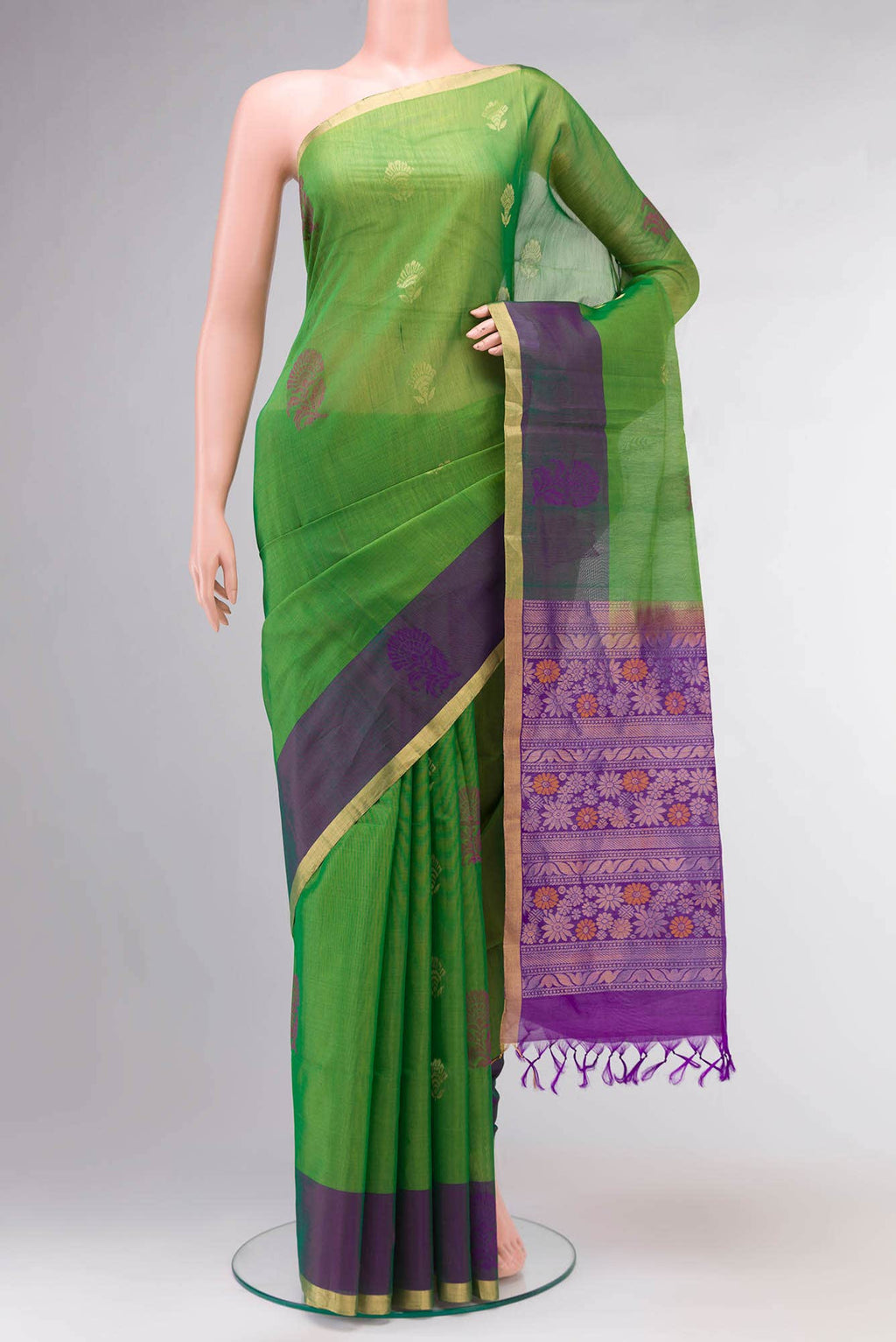 Green Silk Cotton Saree