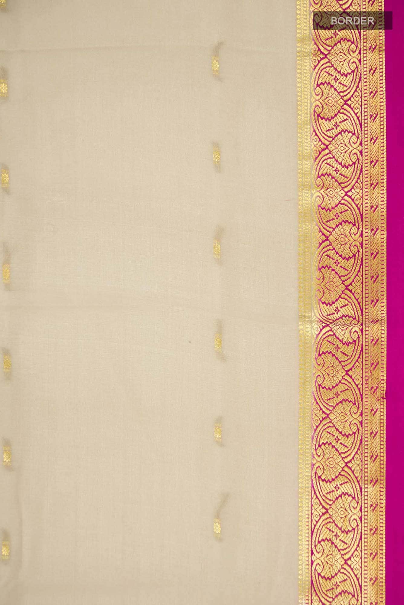 Beige Mysore Crepe Saree