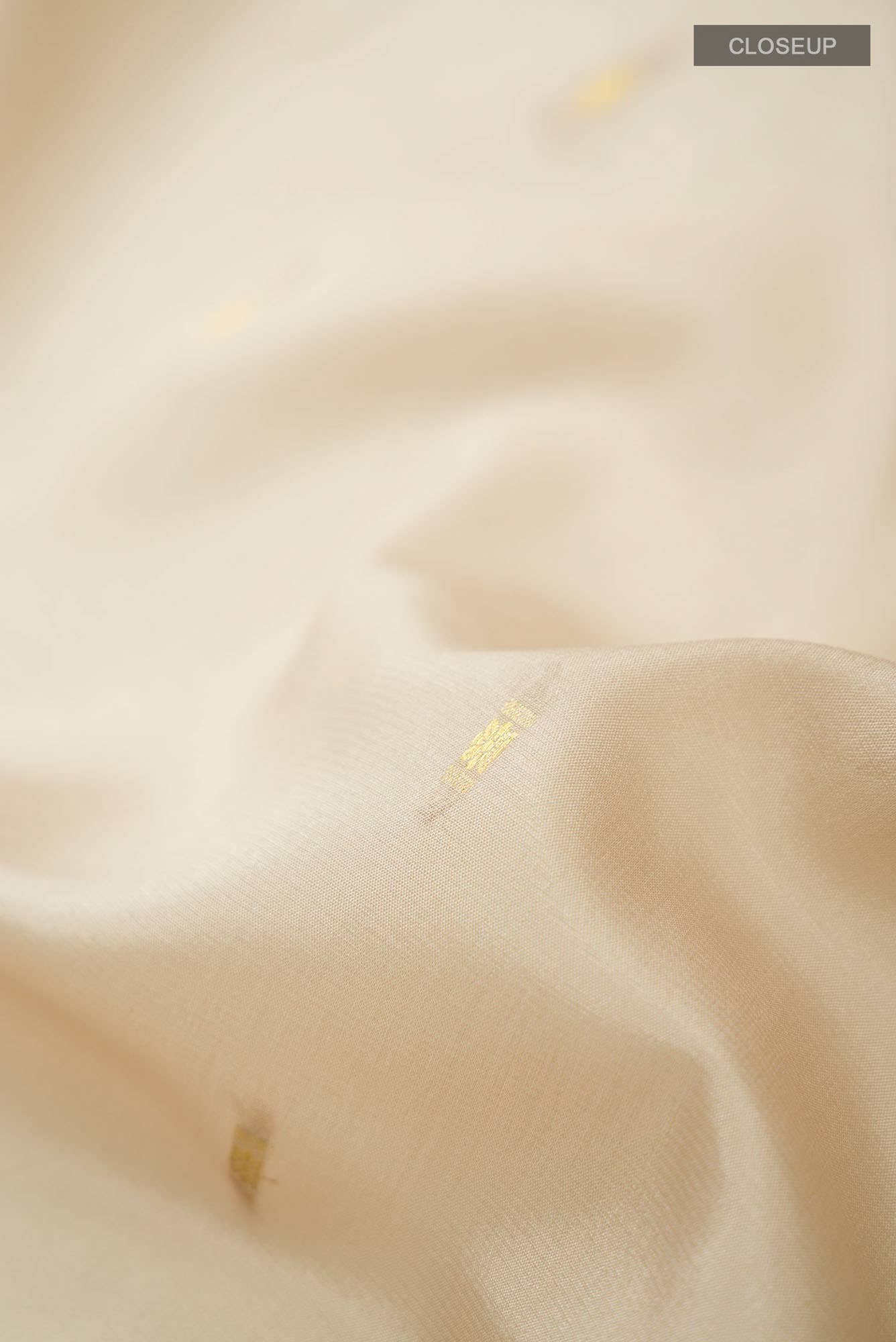 Beige Mysore Crepe Saree