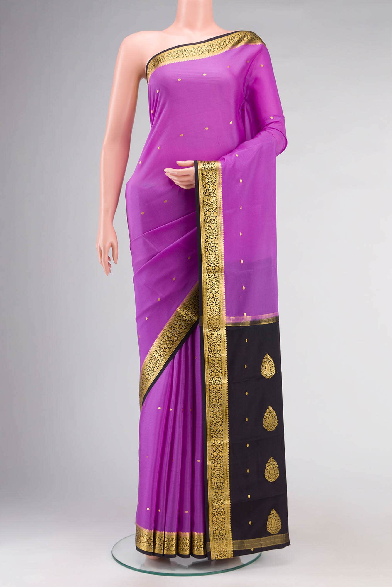 Lavender Mysore Crepe Saree