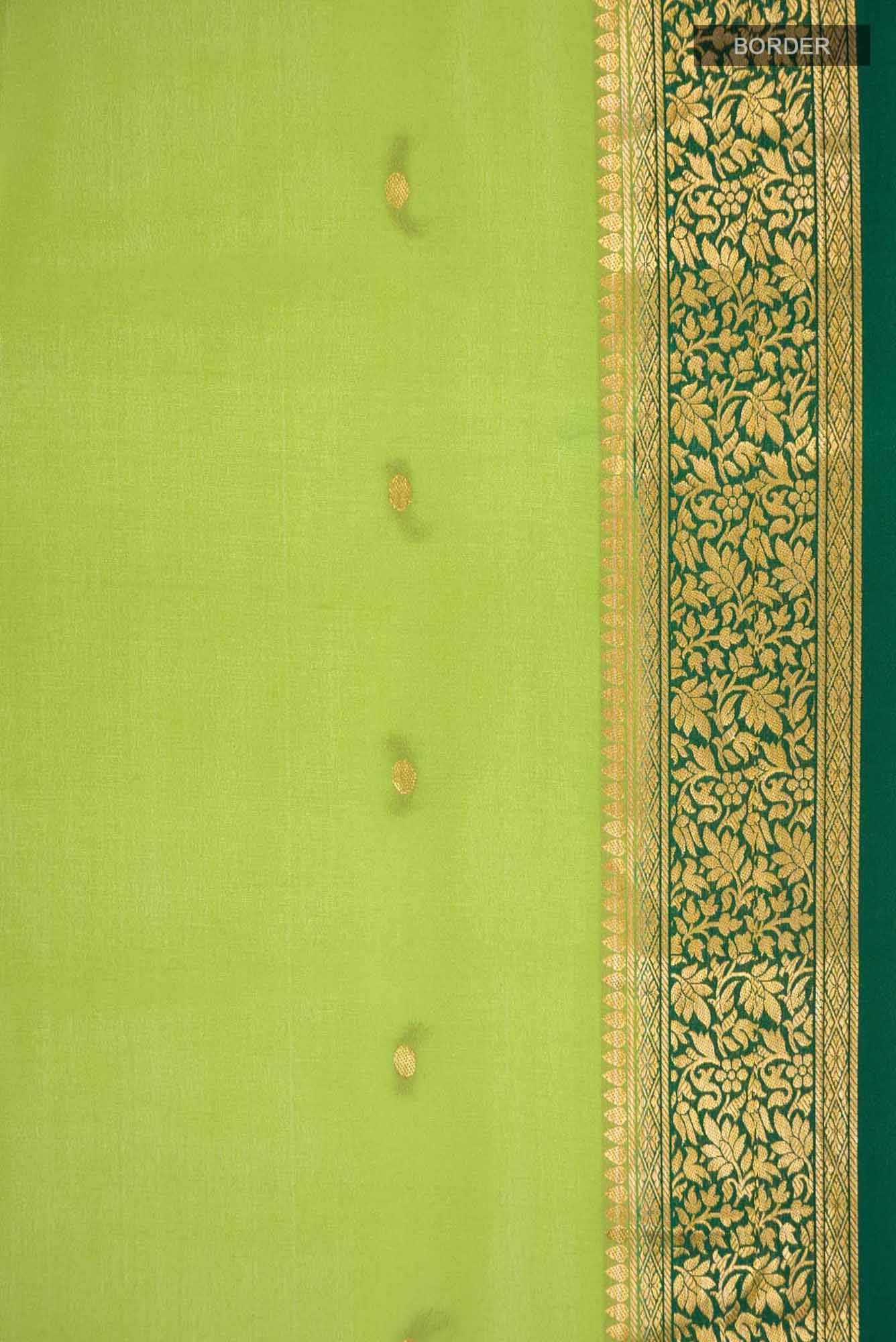 Green Mysore Crepe Saree