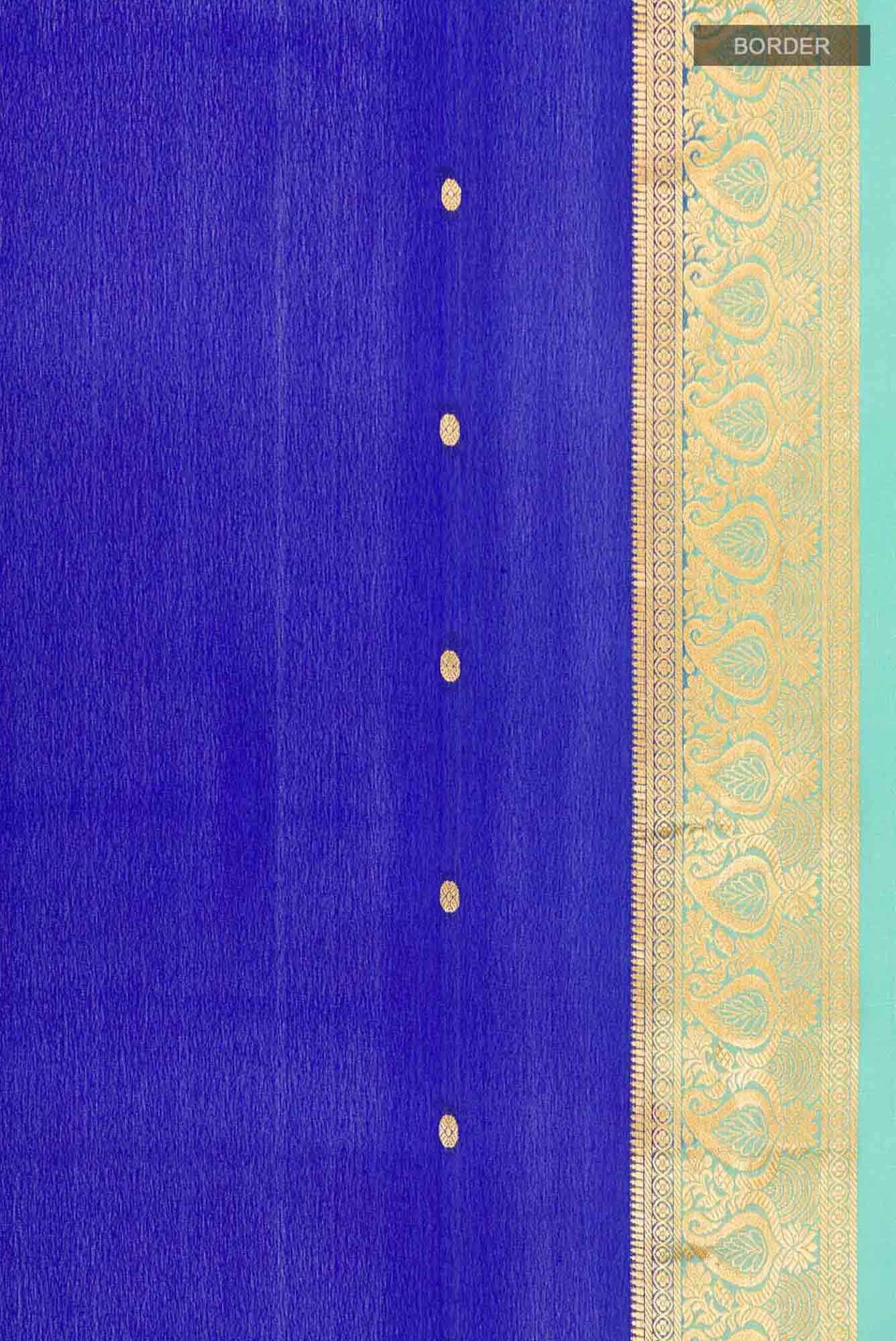 Blue Mysore Crepe Saree