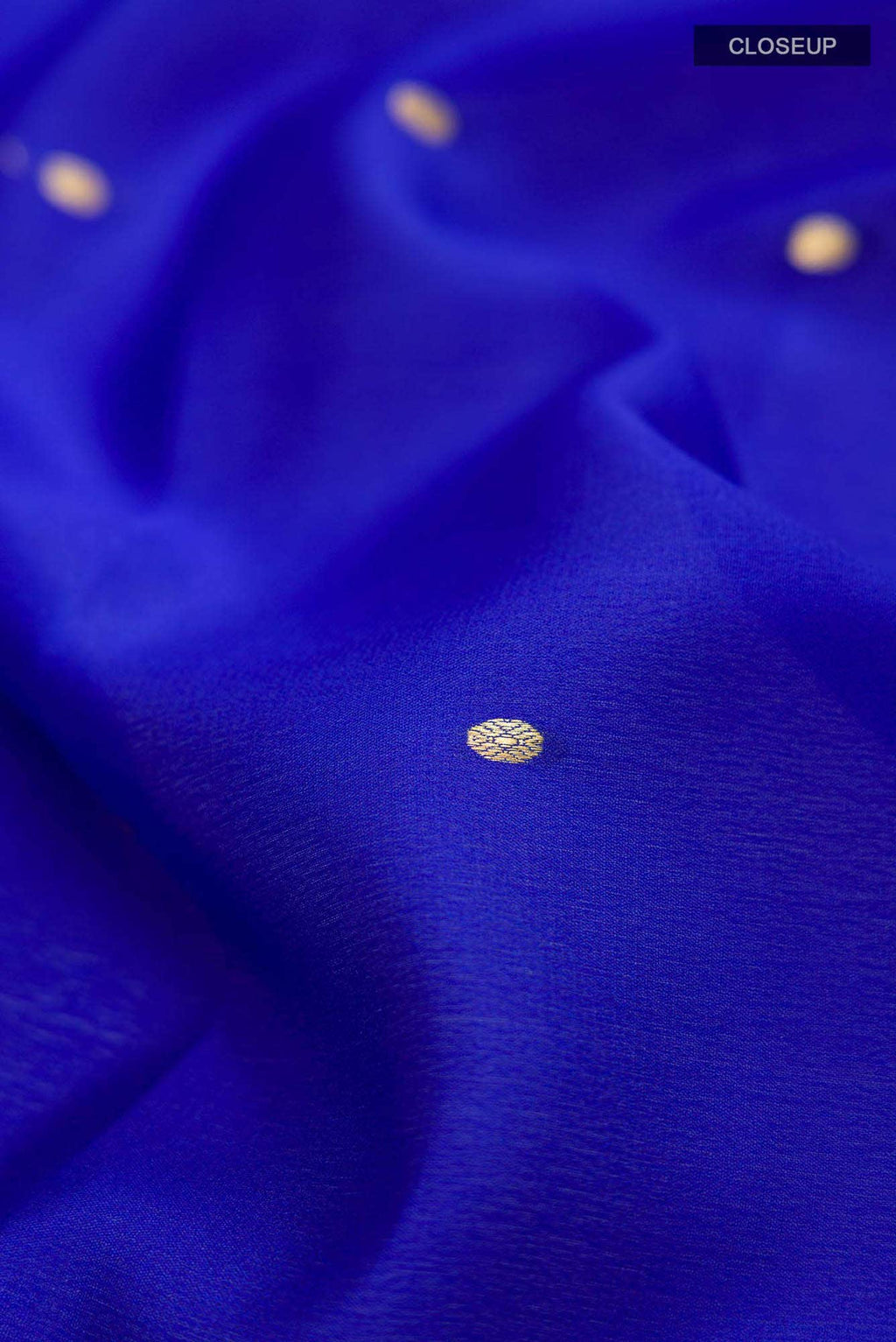 Blue Mysore Crepe Saree