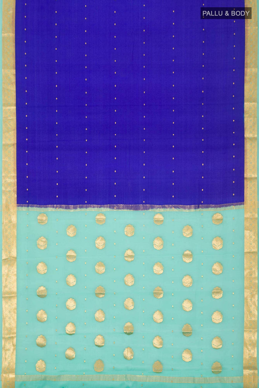 Blue Mysore Crepe Saree