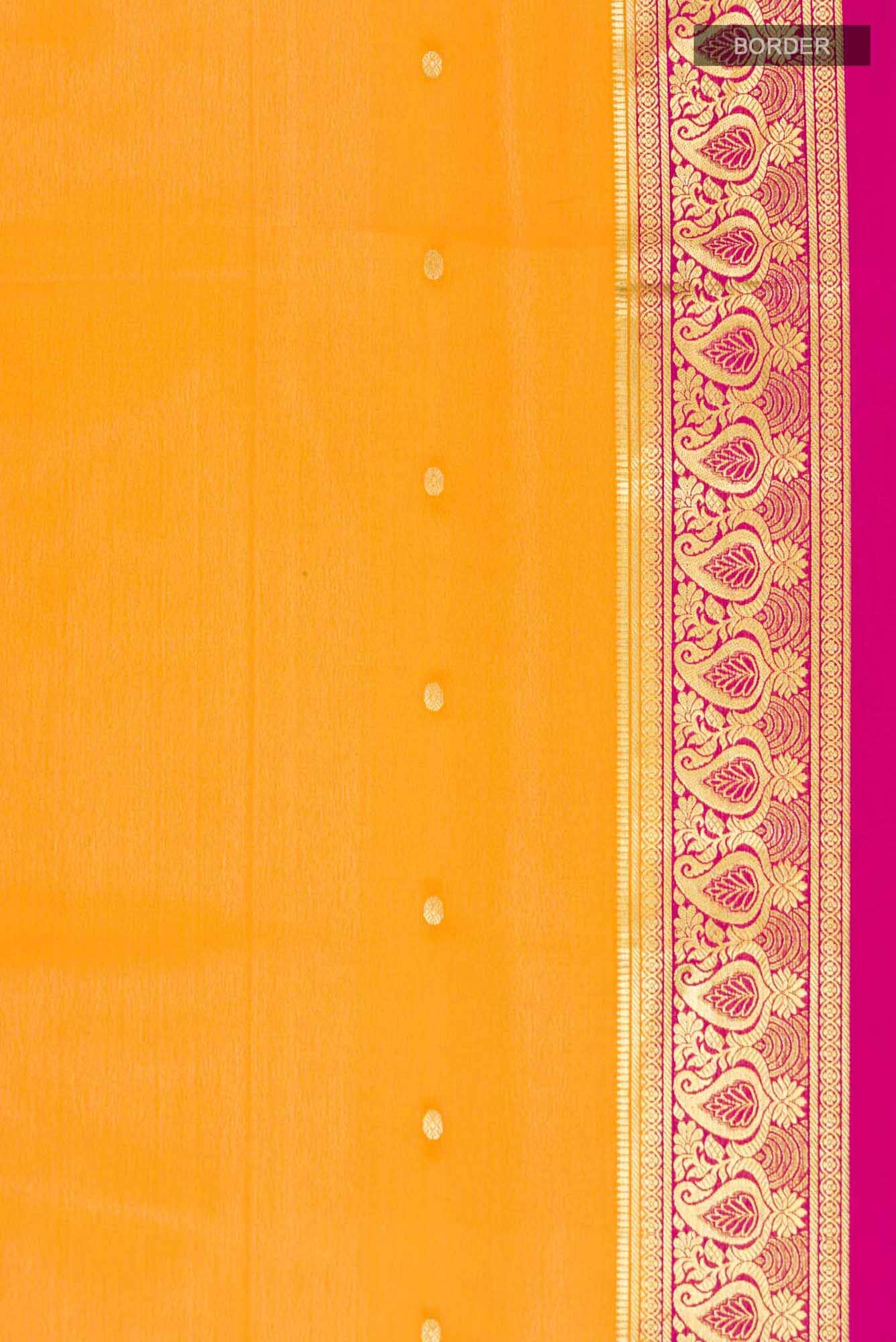 Orange Mysore Crepe Saree
